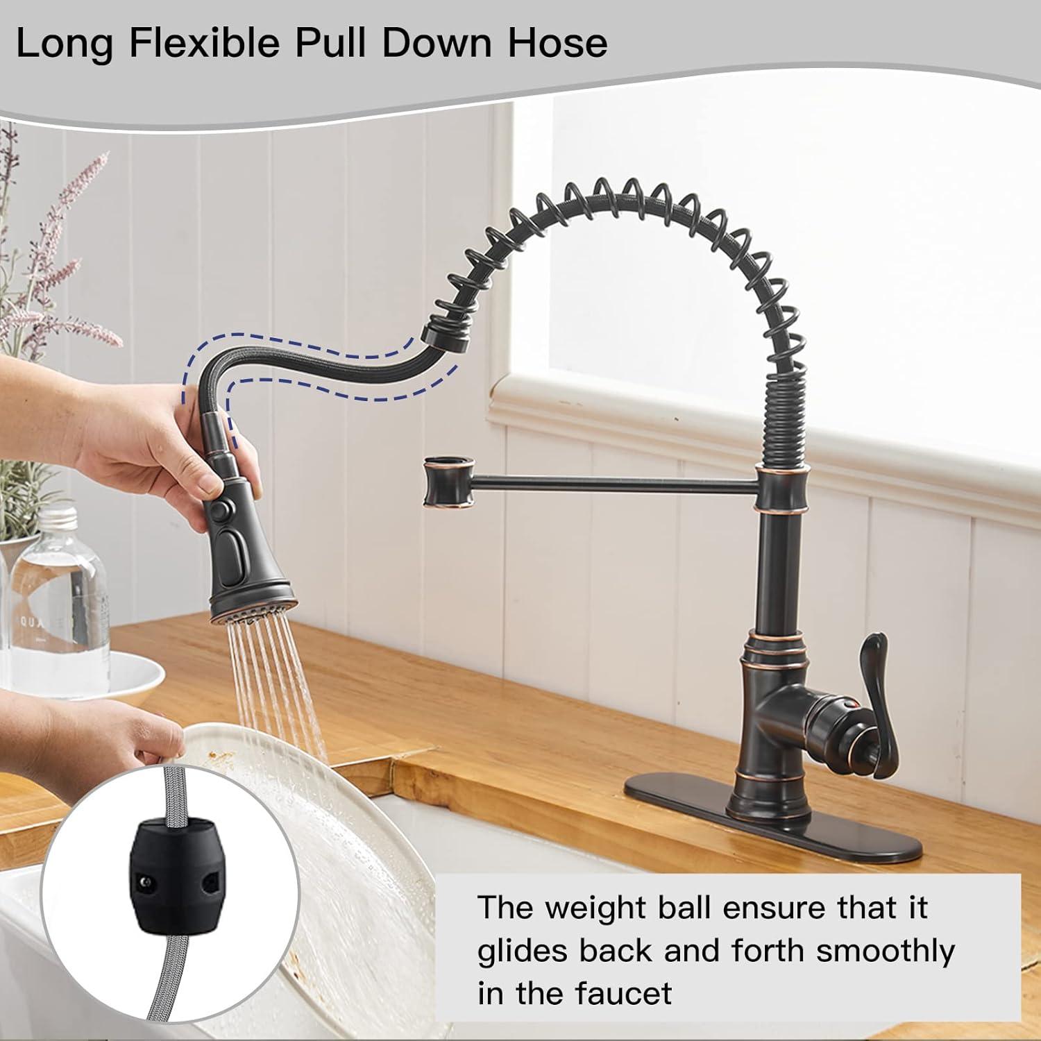 Single Handle 3 Spray Pull Down Sprayer Kitchen Faucet