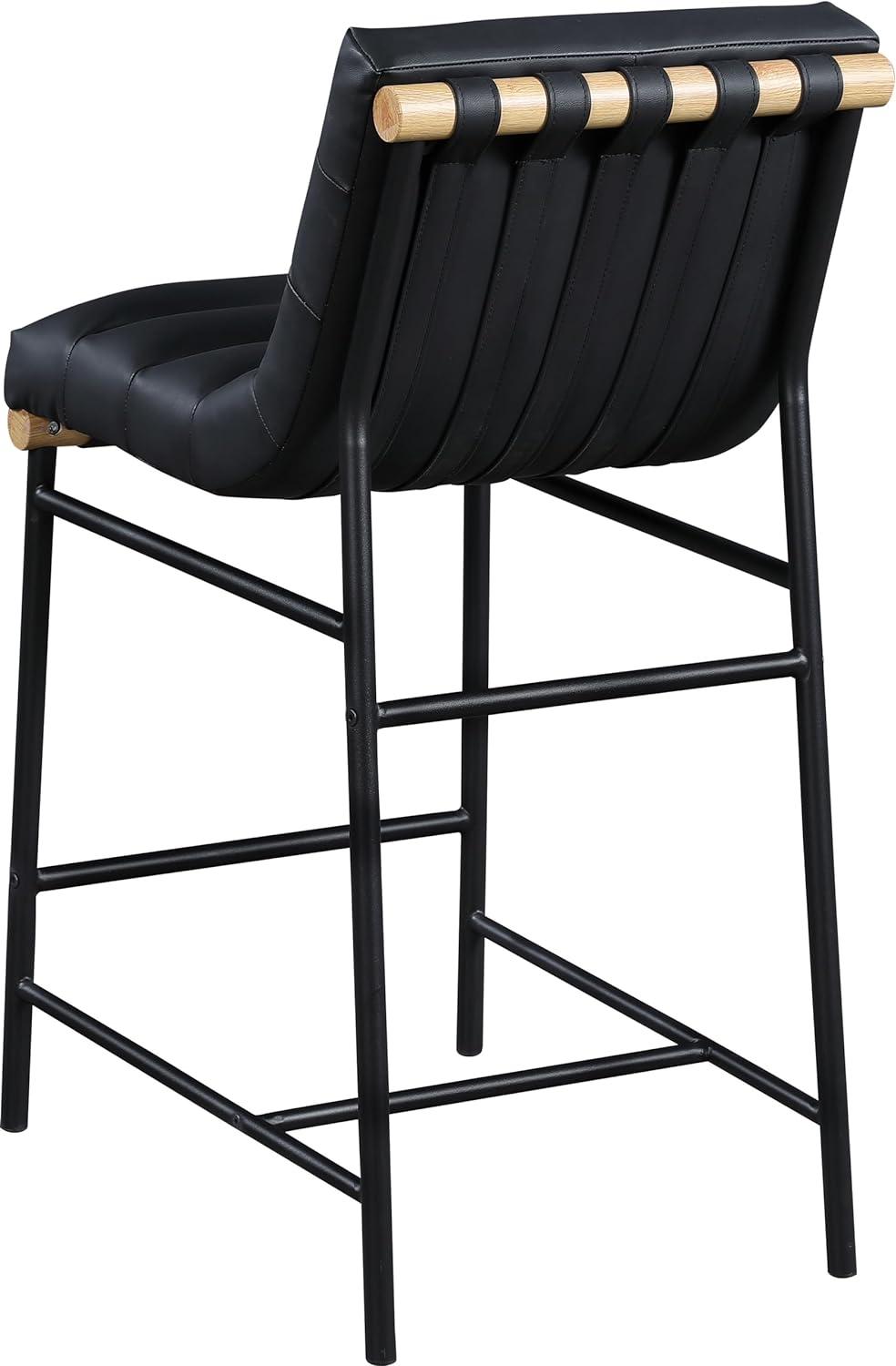 Meridian Furniture Burke Black Vegan Leather Counter Stool