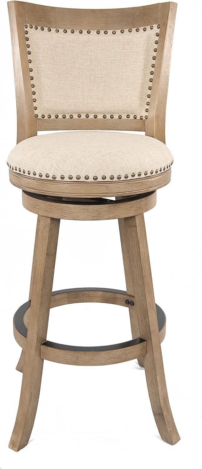 Dovecove Falken Swivel Upholstered Counter Stool with Solid Wood Frame
