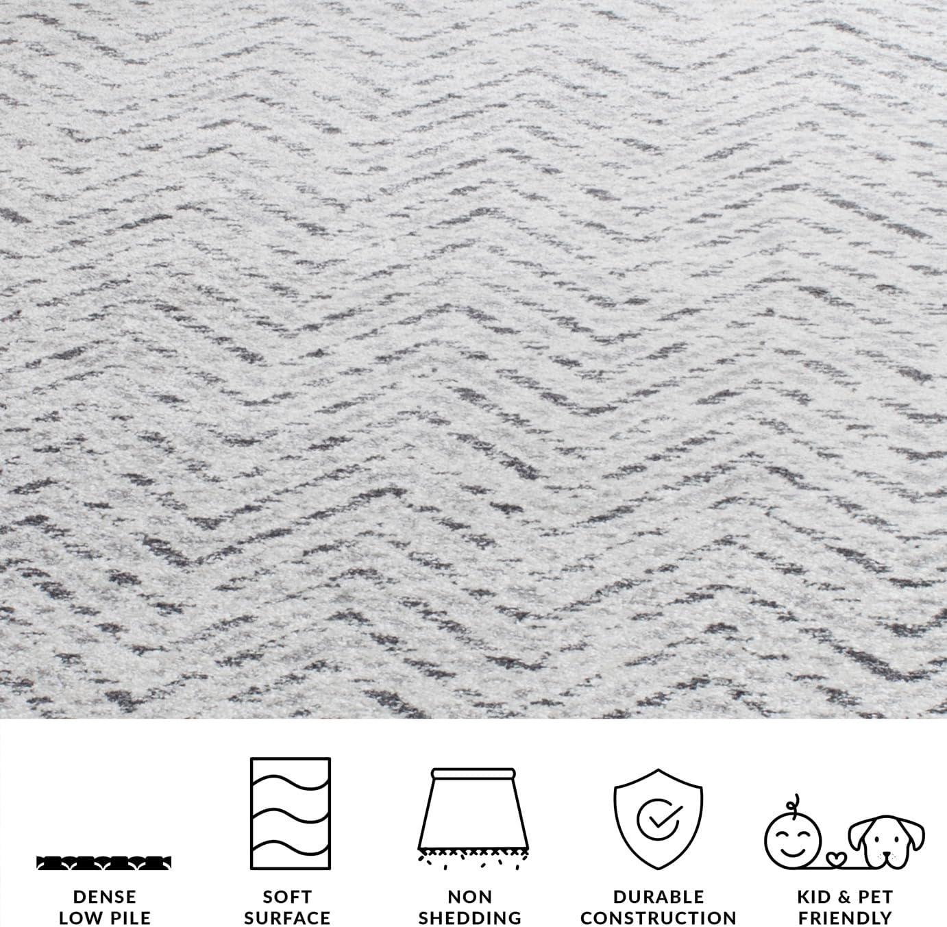 Adirondack ADR104 Power Loomed Area Rug - Ivory/Charcoal - 5'1"x7'6" - Safavieh.
