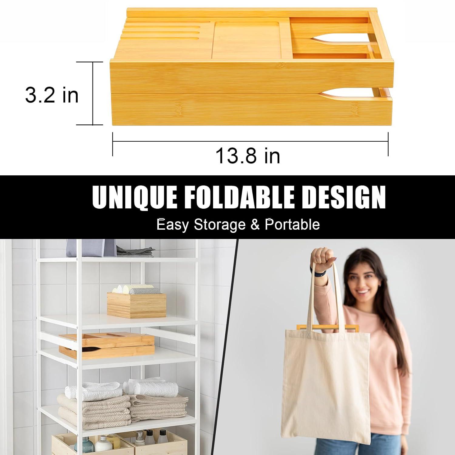 Premium Bathtub Caddy Tray,Expandable Bamboo Bath Tray for Tub,Foldable Minimalist Bathroom Accessories with Book Stand for Home Spa Relaxing,Unique House Warming Gifts,Natural