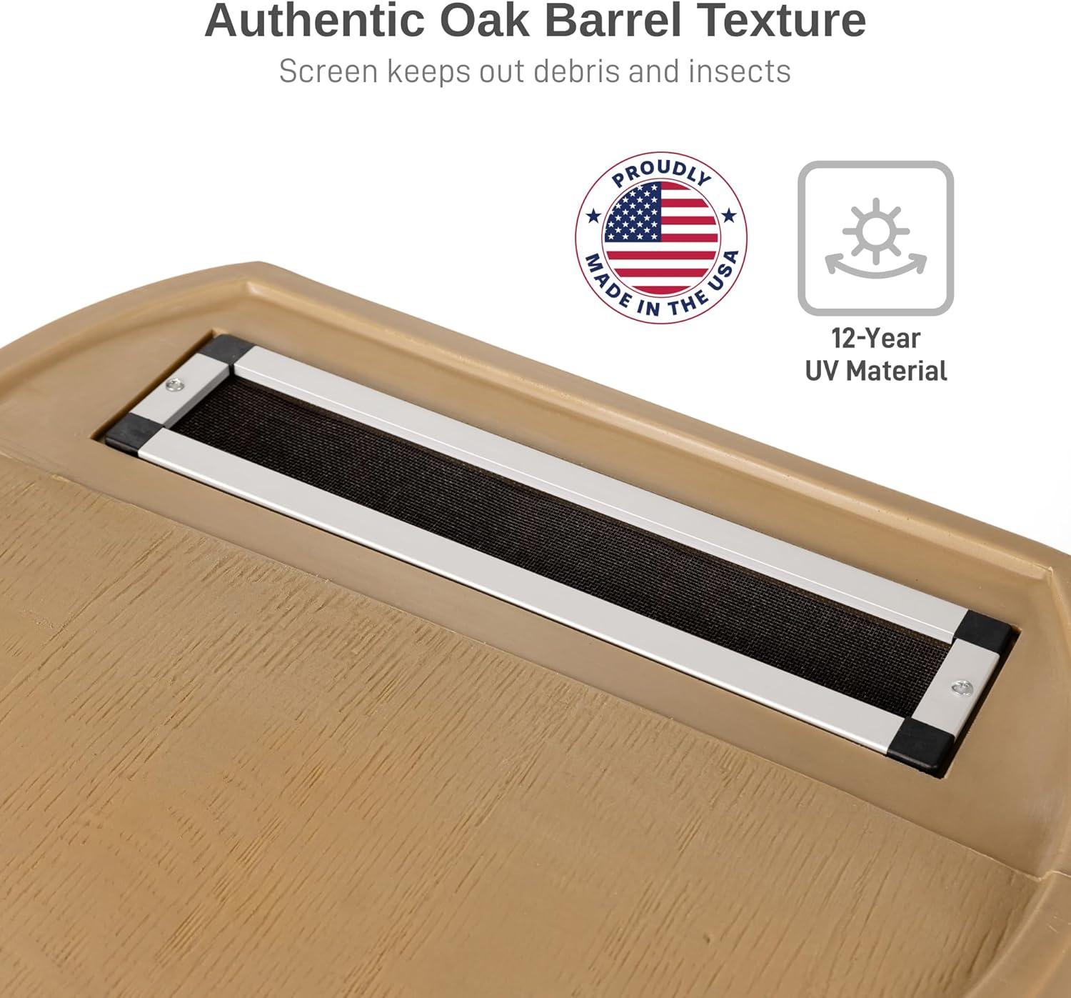 RTS Companies RTS Companies 50 Gallons Weather Resistant Plastic Drainable Rain Barrel