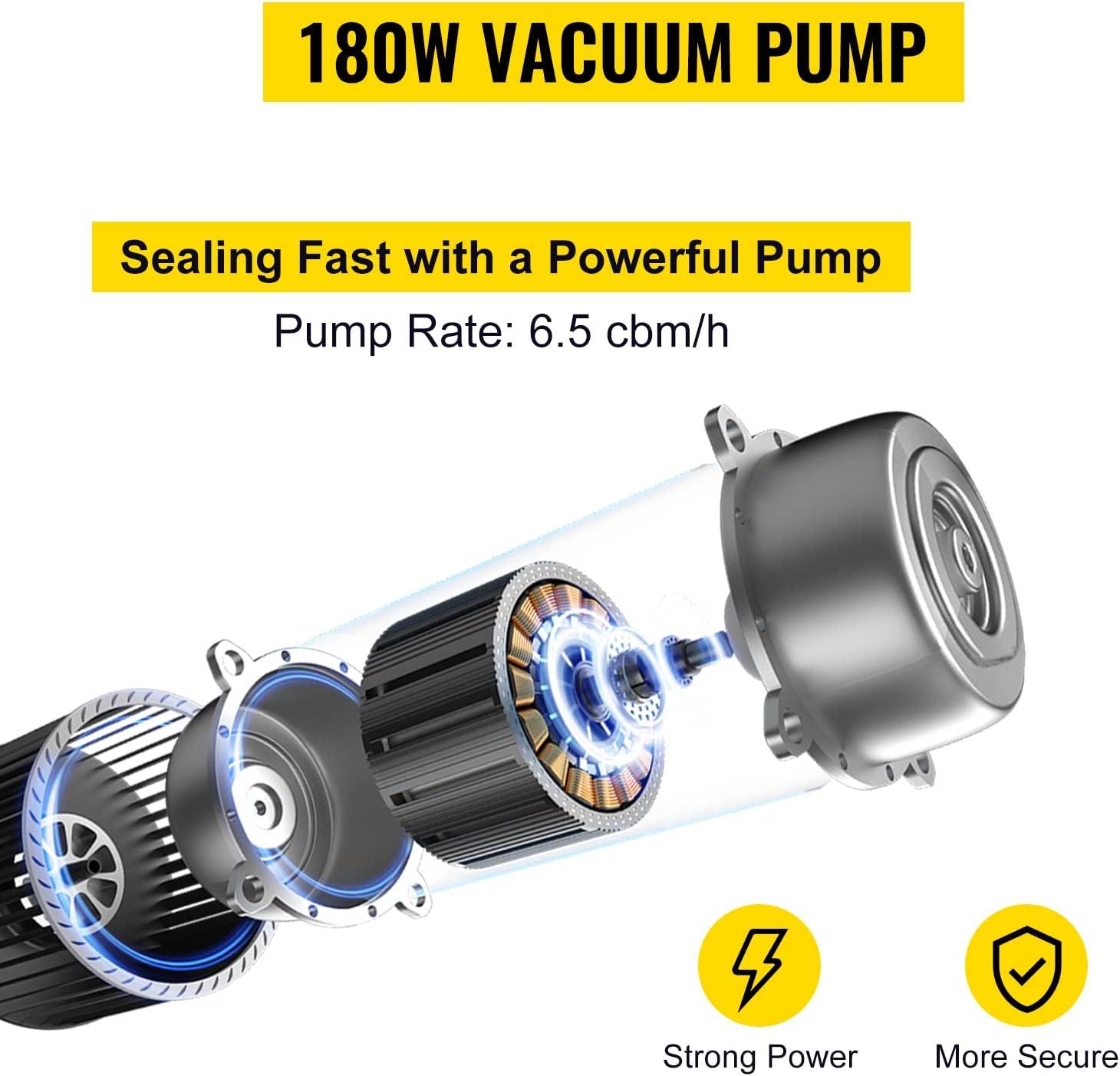 Chamber Vacuum Sealer, DZ-260A 6.5 m³/h Pump Rate, Excellent Sealing Effect with Automatic Control, 110V Kitchen Packaging Machine for Fresh Meats, Fruit Saver, Home, Commercial Using