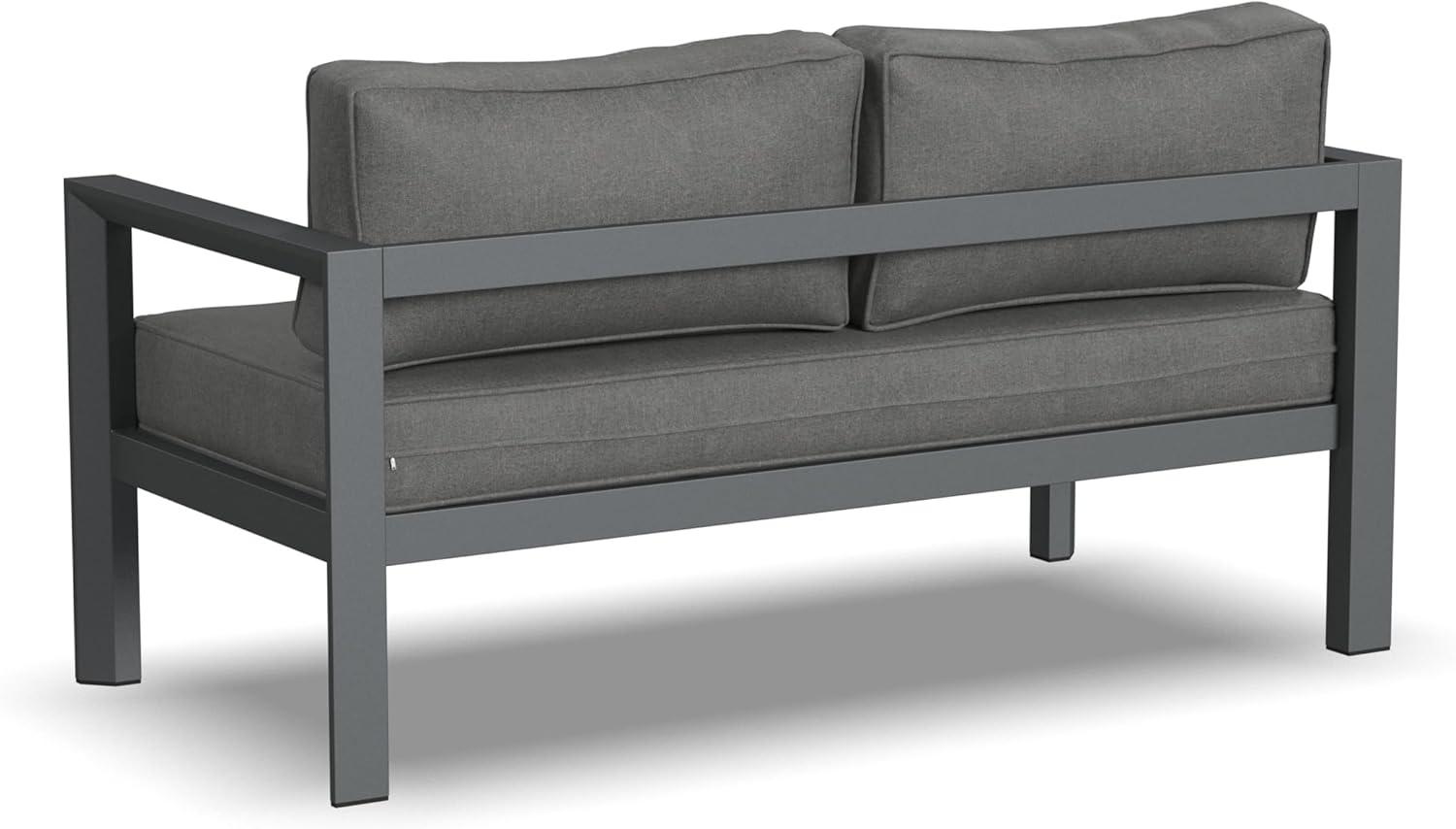 Homestyles Grayton Gray Aluminum Outdoor Loveseat