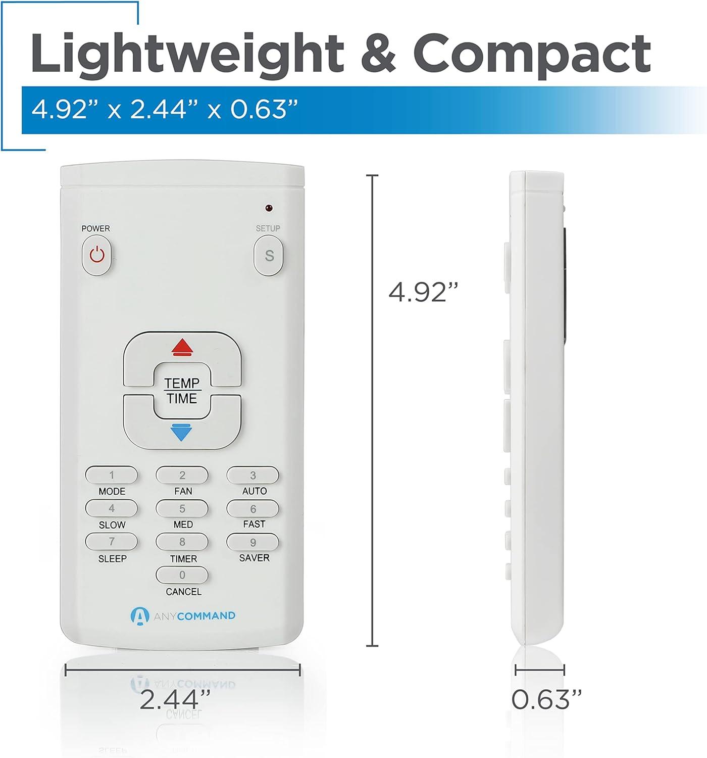 White Universal AC Remote Control with Magnetic Back