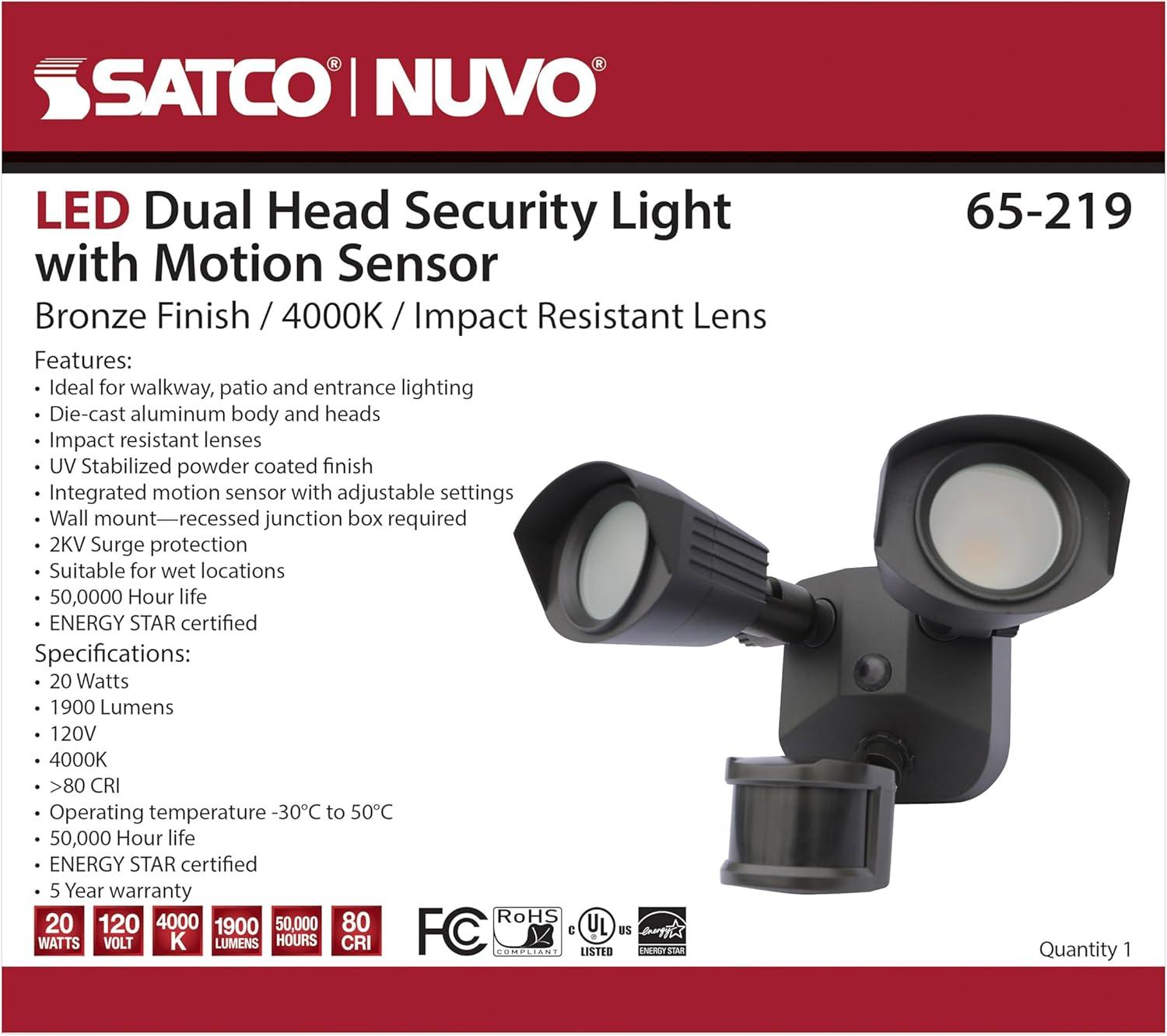 Nuvo Lighting 65/217 2 Light 4" Wide Led Commercial Flood Light - Bronze