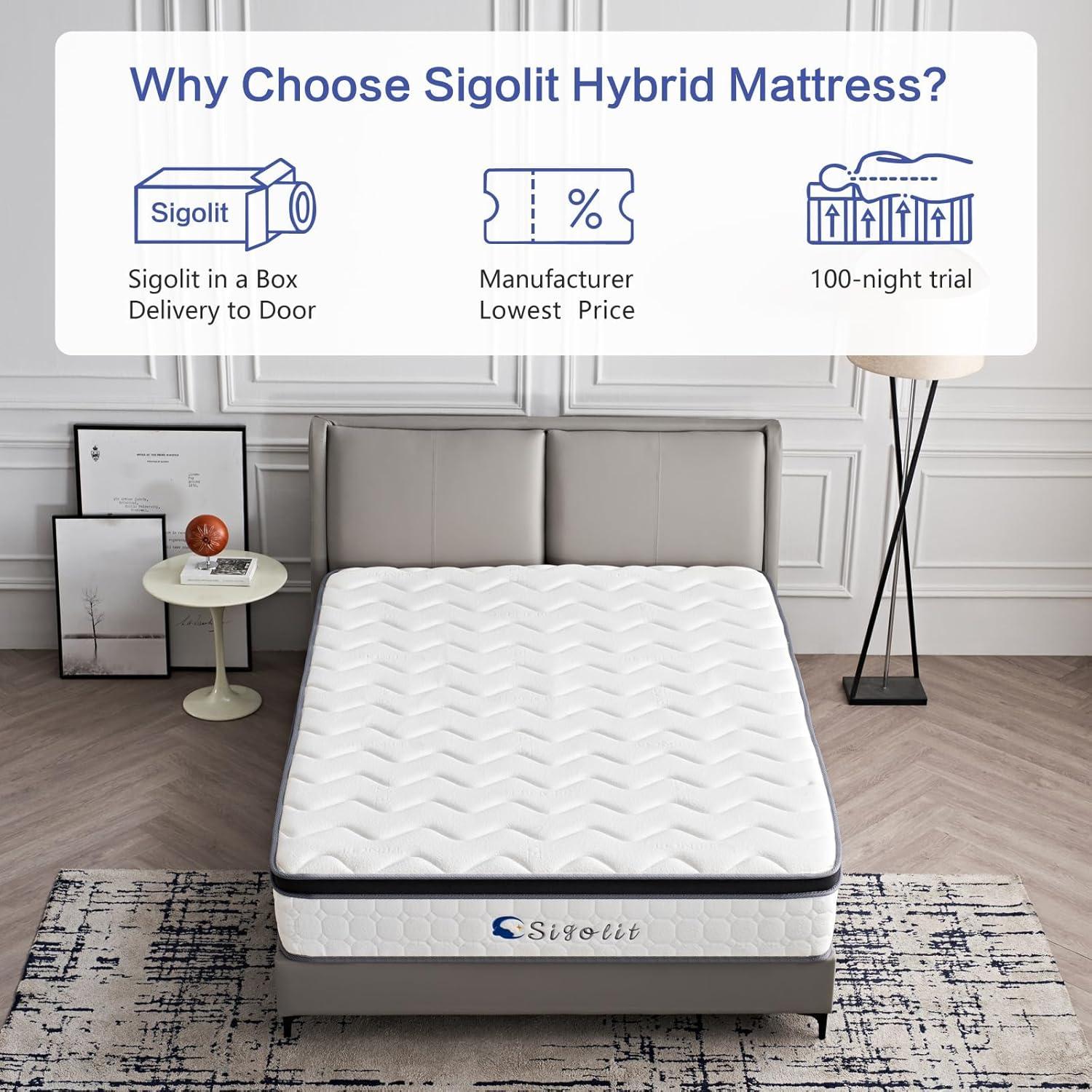 12 Inch King Size Hybrid Mattress - Medium Firm, Memory Foam & Pocket Springs, Motion Isolation, Edge Support, Pressure Relief, Ships Compressed