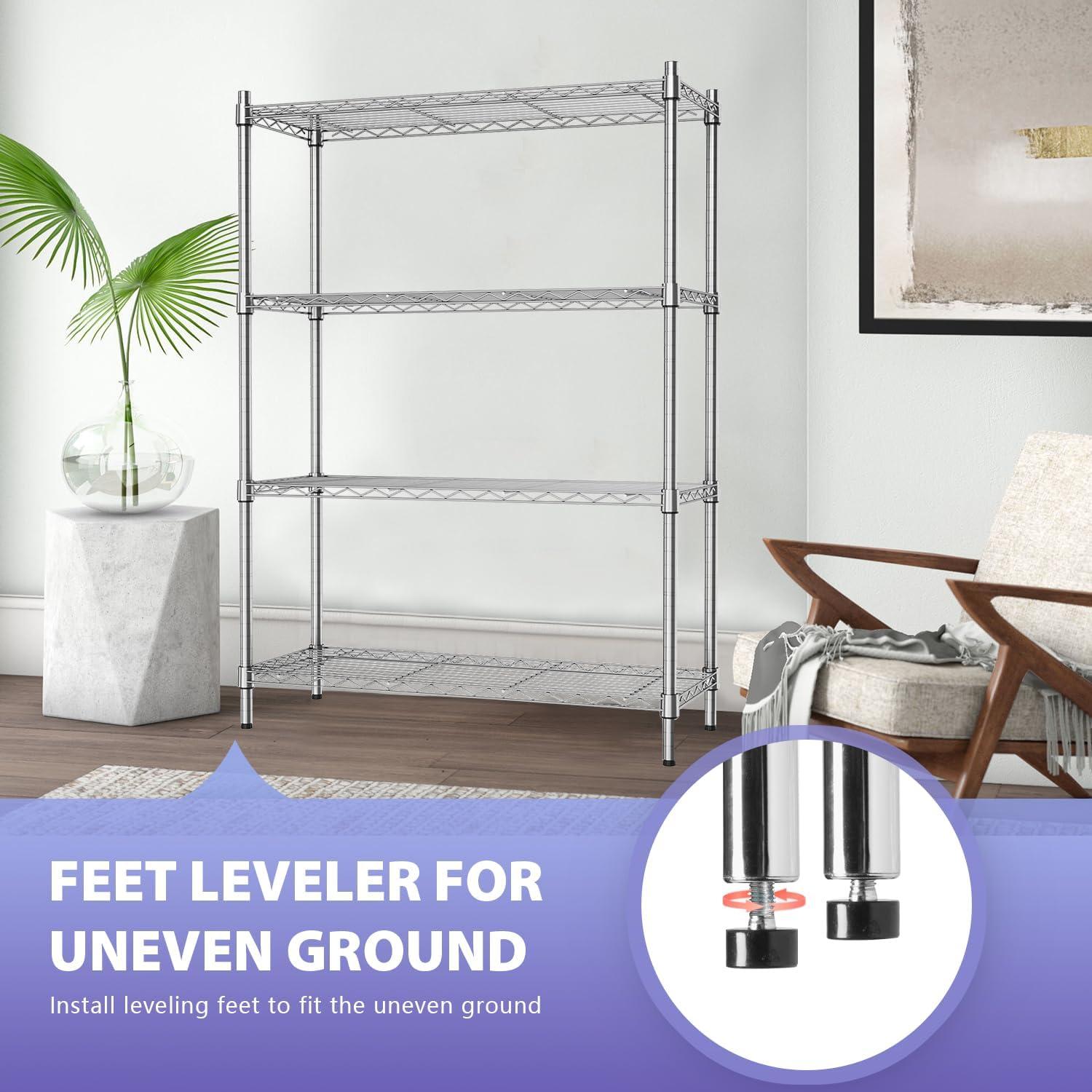 FDW Wire Shelving Unit Heavy Duty Storage Rack Metal Shelf Garage Organizer Wire Rack  (Chrome, 36" L x 14" W x 54" H)