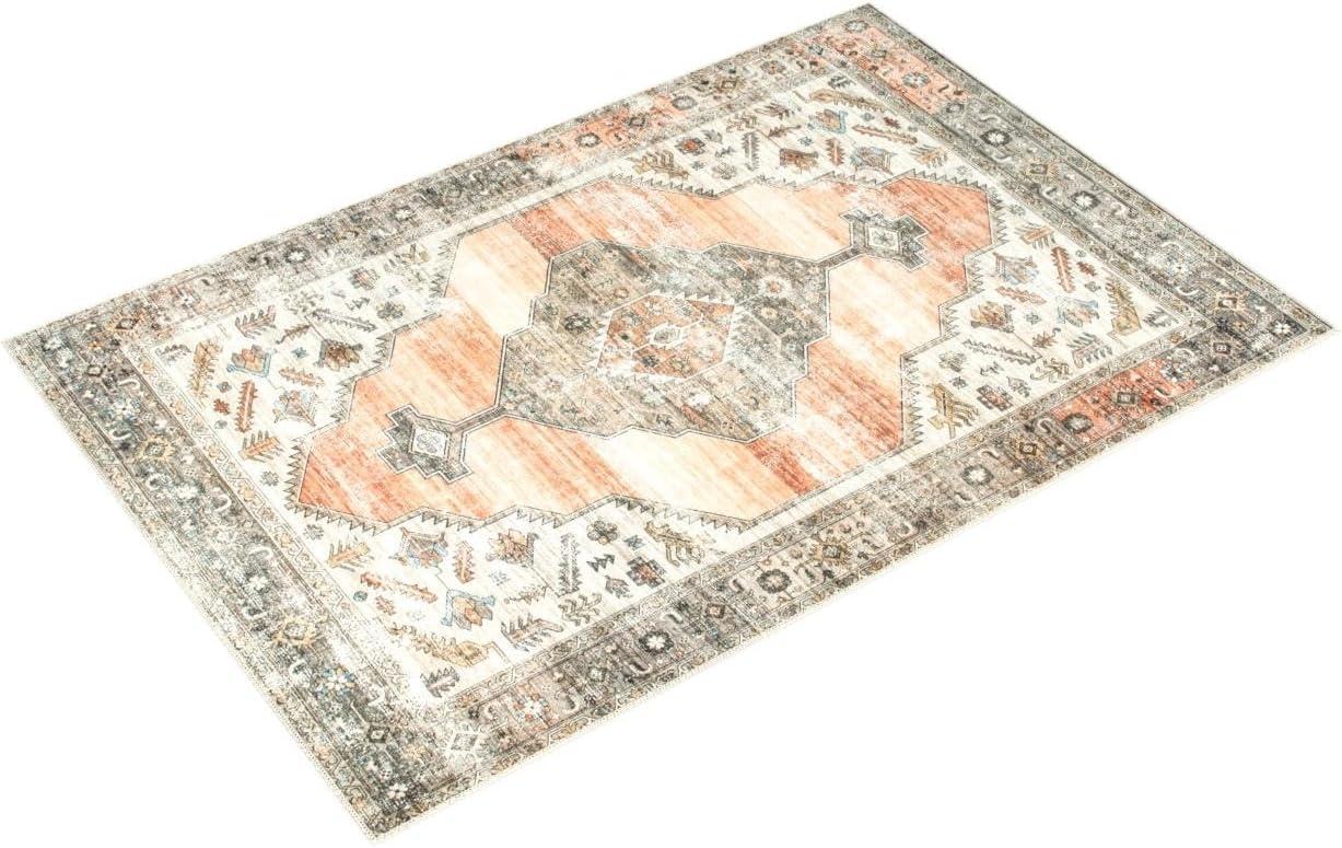 Nuloom Gracie Distressed Medallion Machine Washable Indoor Area Rug