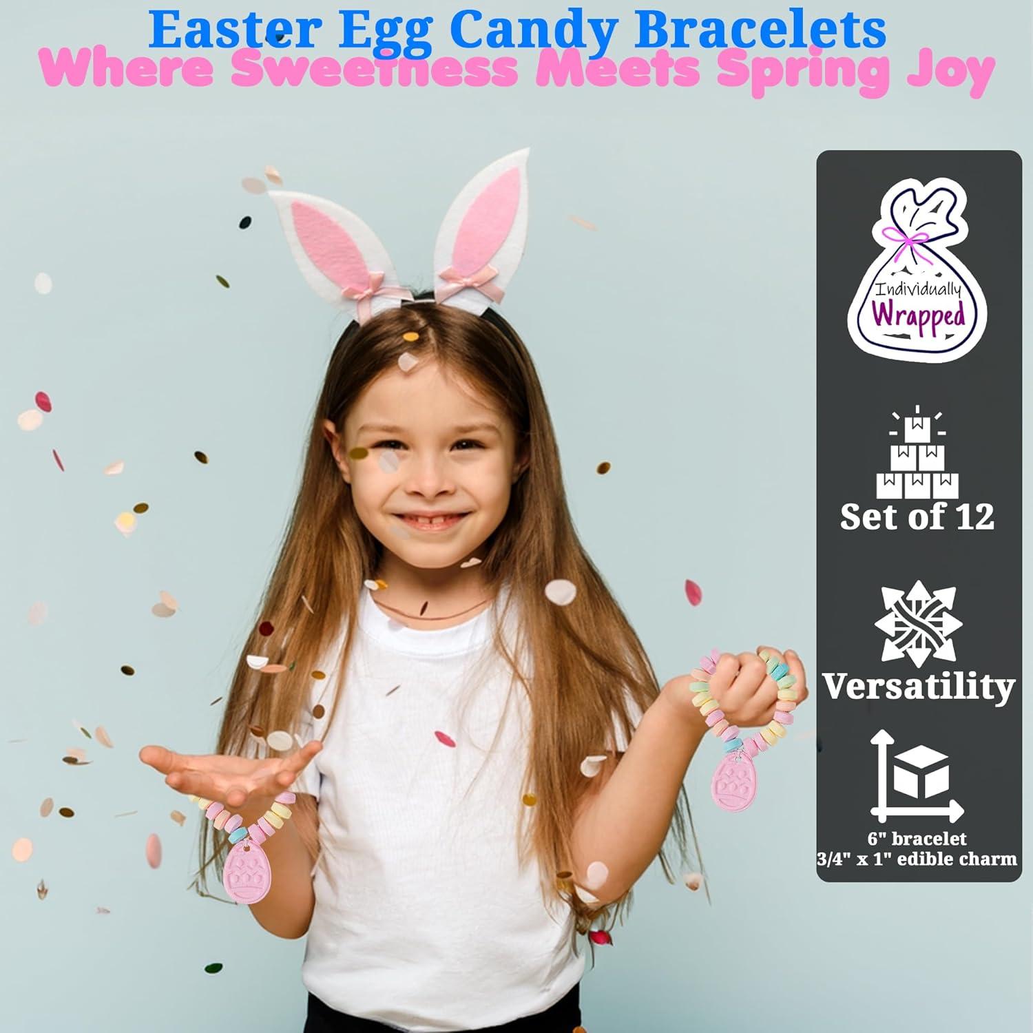 Pastel Easter Egg Candy Bracelets with Edible Charms