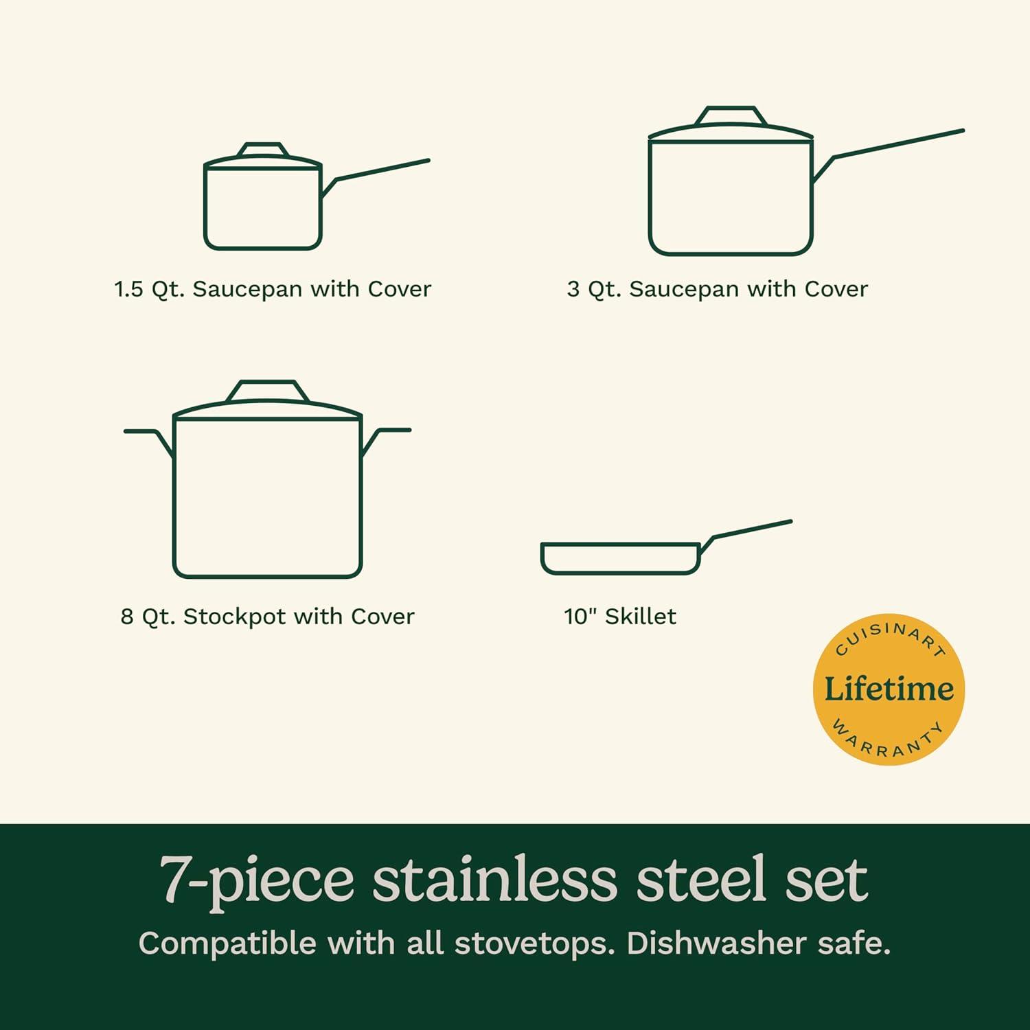 Cuisinart Chef’s Classic 7-Piece Stainless Steel Cookware Set