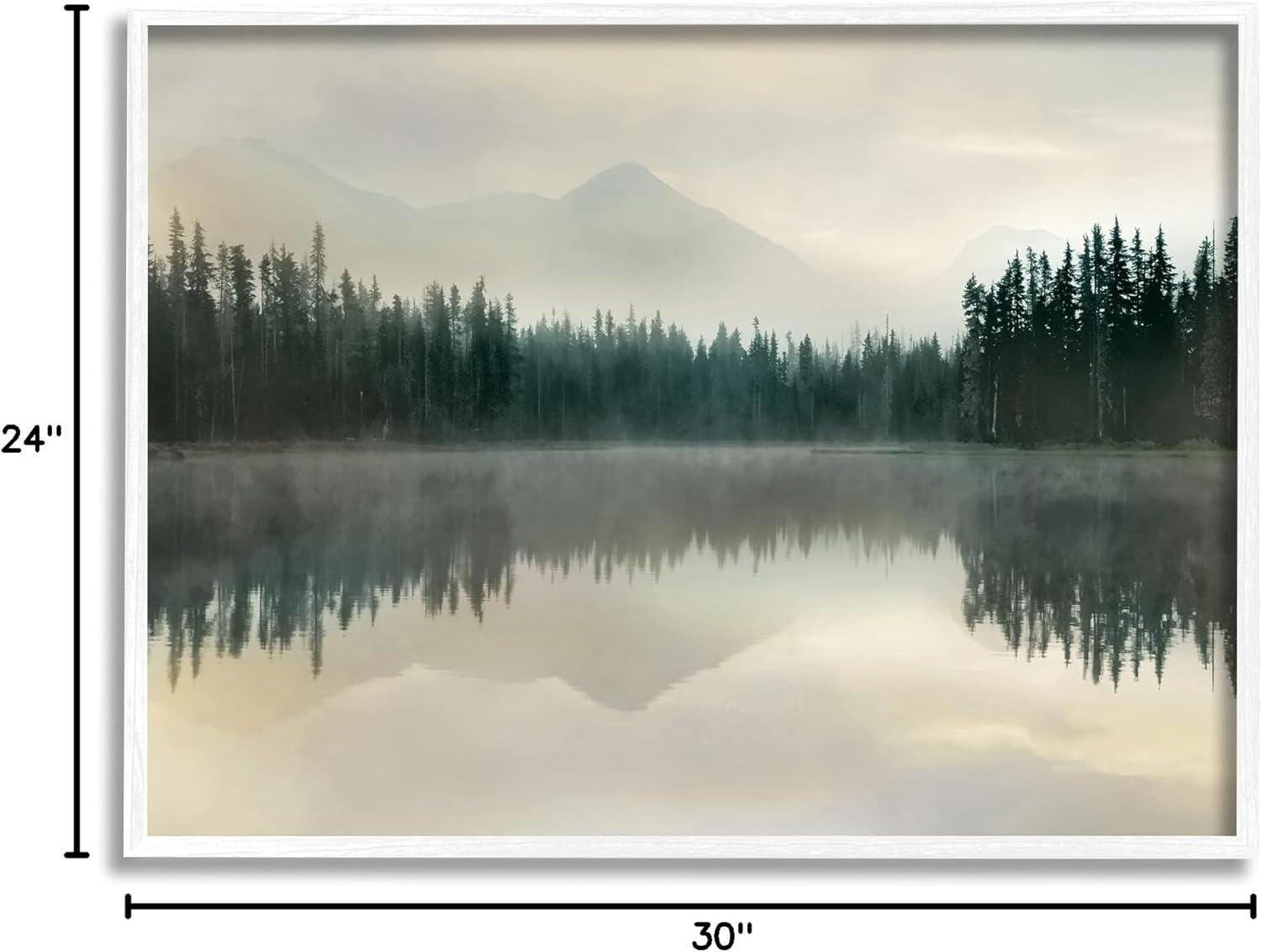Stupell Indtries Foggy Lake Forest Landscape Soft Nature Water Reflection,30 x 24,Design by Danita Delimont