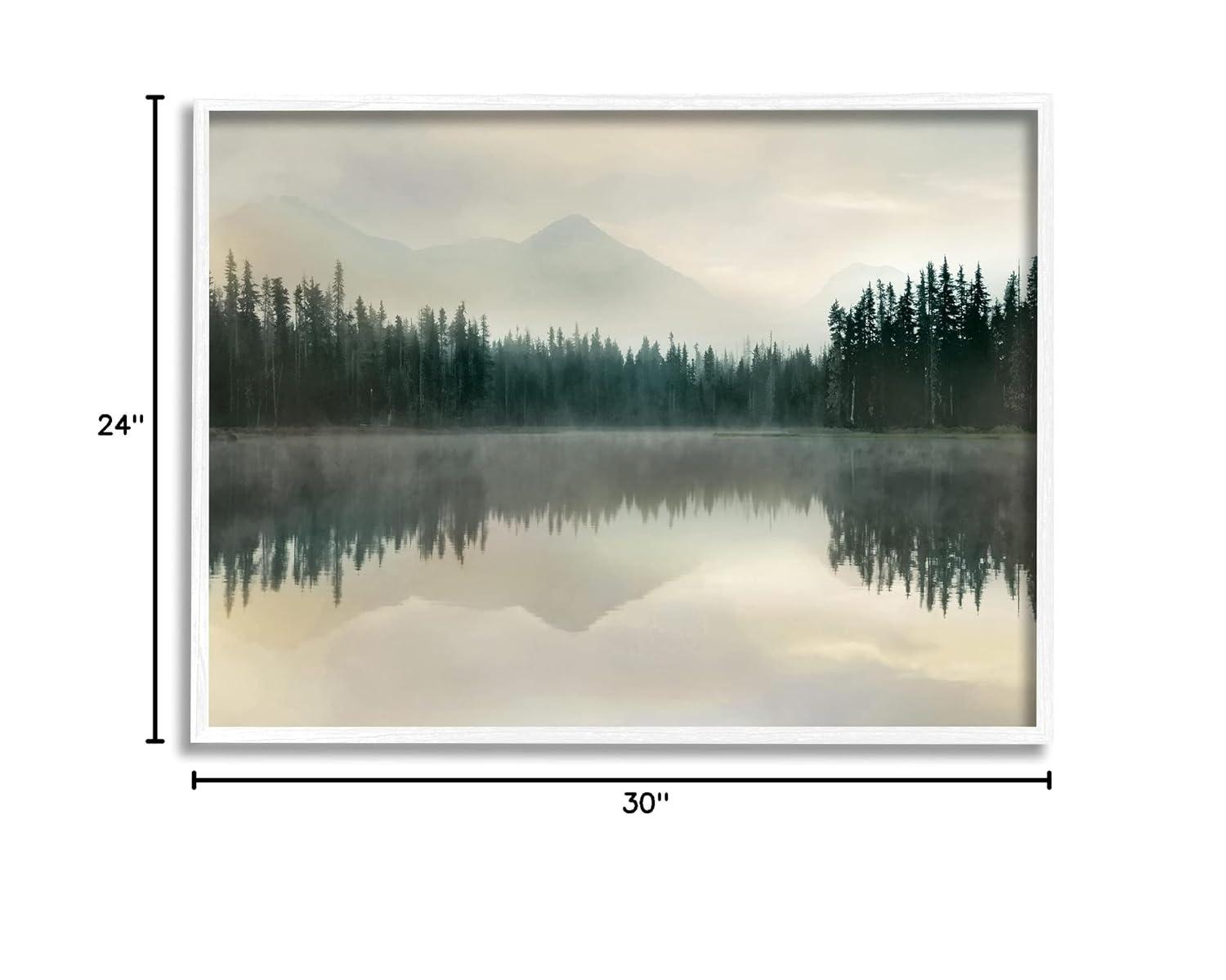 Stupell Industries Foggy Lake Forest Landscape Soft Nature Water Reflection by Danita Delimont - Photograph