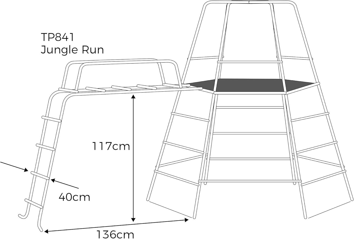 Blue Metal Climbing Frame with Slide and Fort