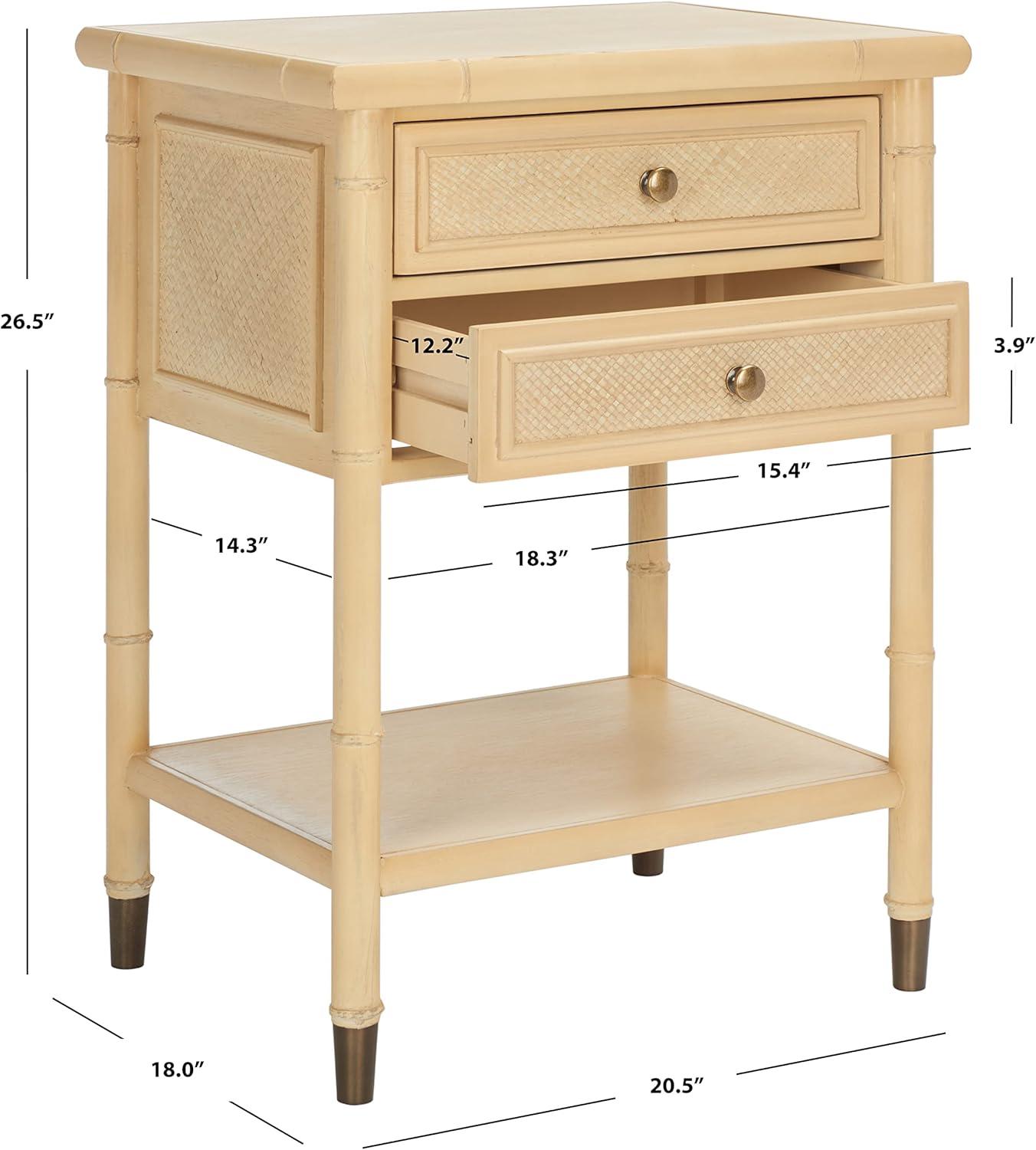 Ahab 2 Drawer 1 Shelf Accent Table - Safavieh