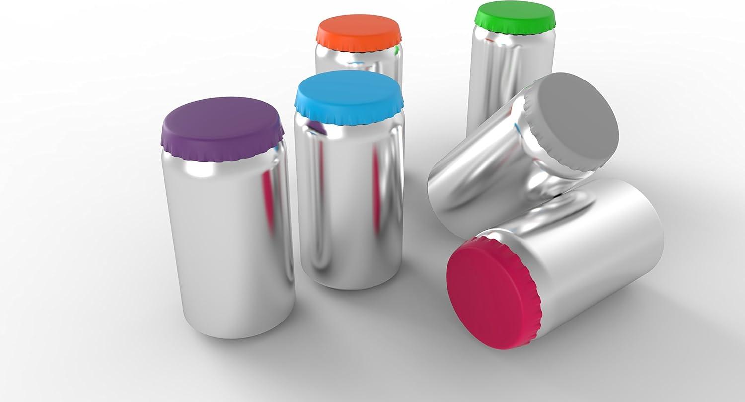 Assorted Silicone Round Can Lids for Soda and Beer (6 Pack)