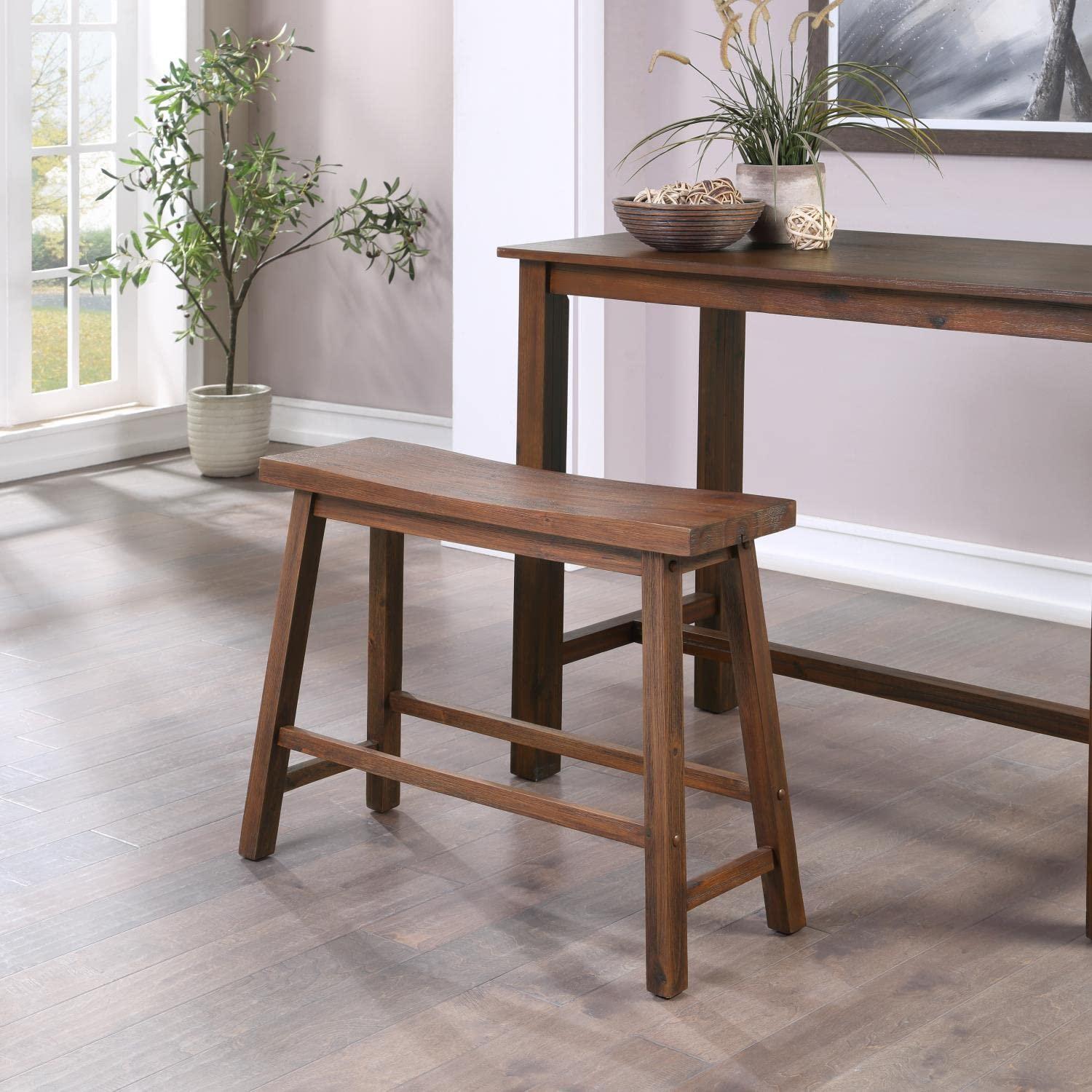 Sonoma Bench Chestnut - Boraam: Modern Rectangle Wood Dining Bench, Spot Clean, 600 lbs Capacity