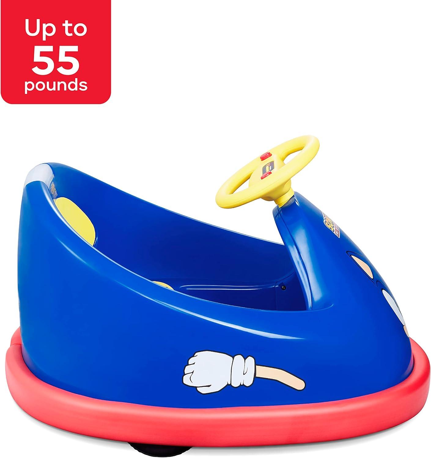 Sonic The Hedgehog 6V Bumper Car, Battery Powered Ride on Toy with Remote for Kids Ages 1.5+, Blue