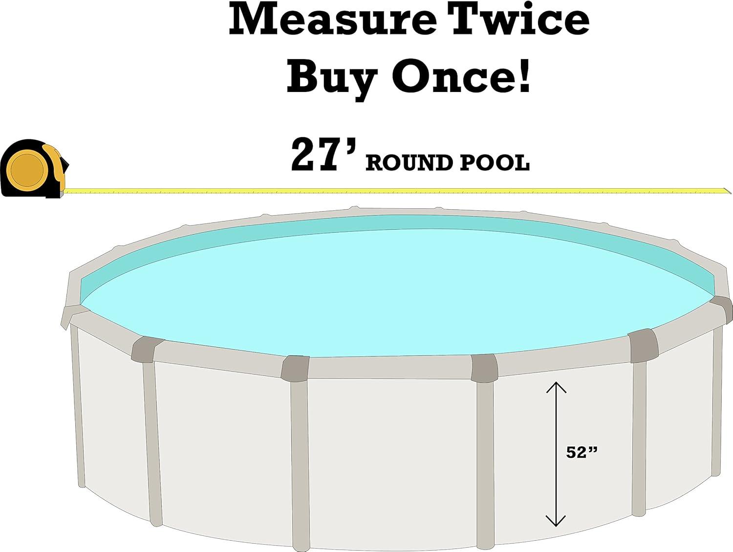 SmartLine 27' Round Manor Liner for Esther Williams/Johnny Weissmuller Above Ground Pools, 52" H, 25 Gauge