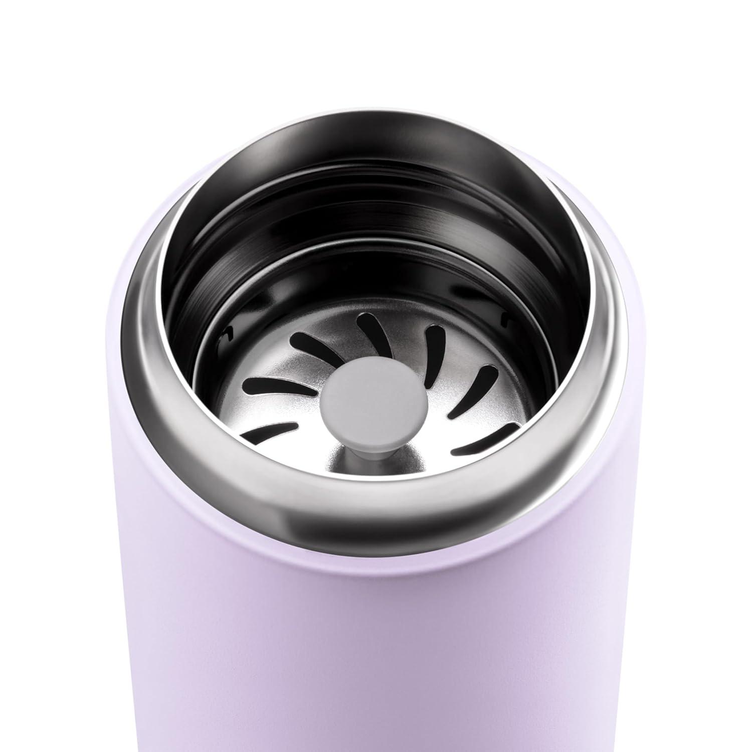 Fellow 16 oz Carter Move Travel Mug - Vacuum-Insulated Stainless Steel Travel Coffee Mug - Coffee Tumbler with Ceramic Interior and Splash Guard - Cargo Green
