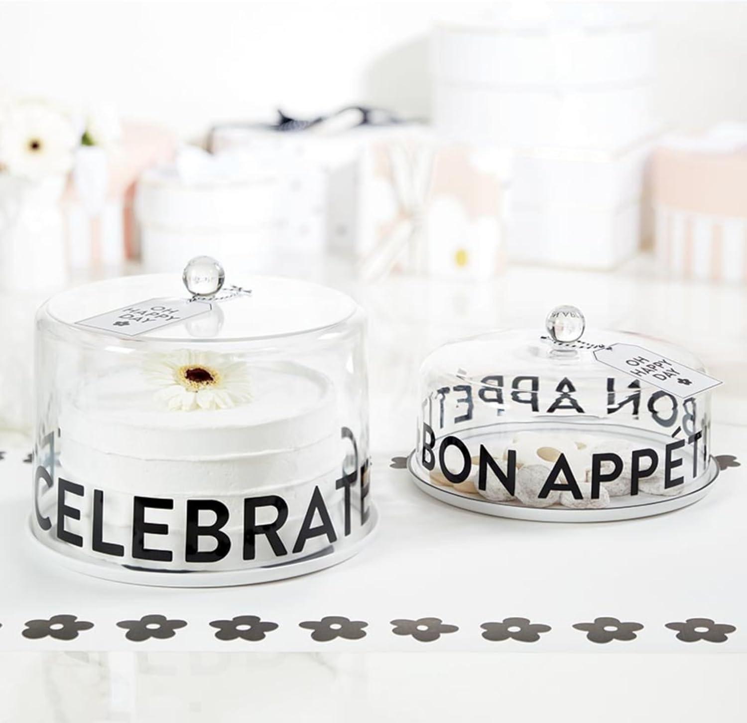 Santa Barbara Design Studio Clear Acrylic Cake Dome, Medium, Bon Appetit