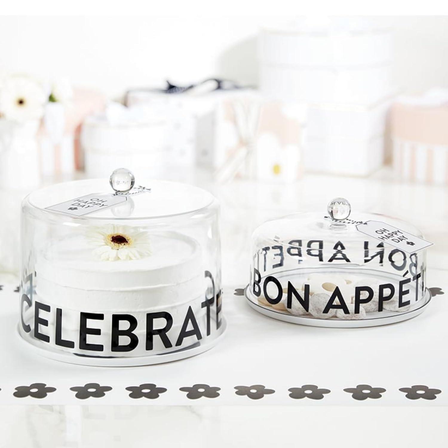 Santa Barbara Design Studio Clear Acrylic Cake Dome, Medium, Bon Appetit