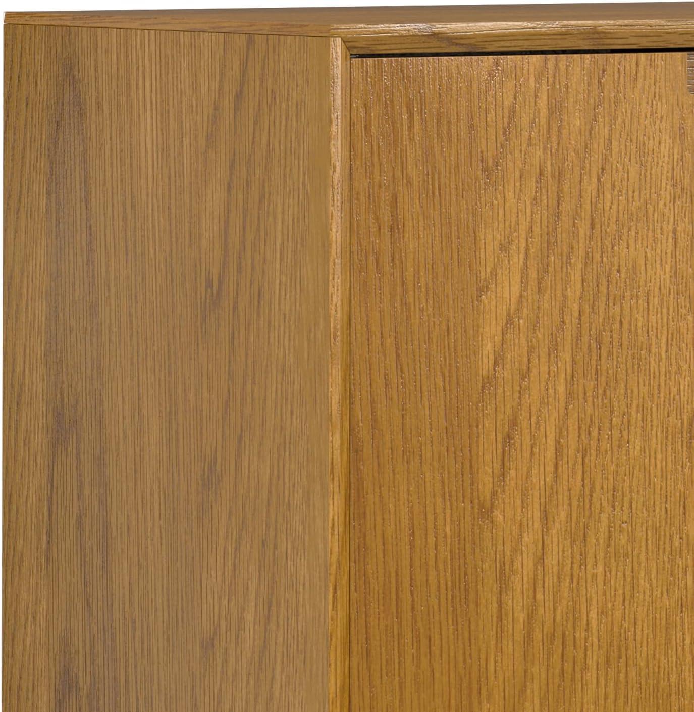 Simpli Home Banting 60"W Solid Wood Industrial 2-Door Sideboard Buffet with 4 Center Drawers