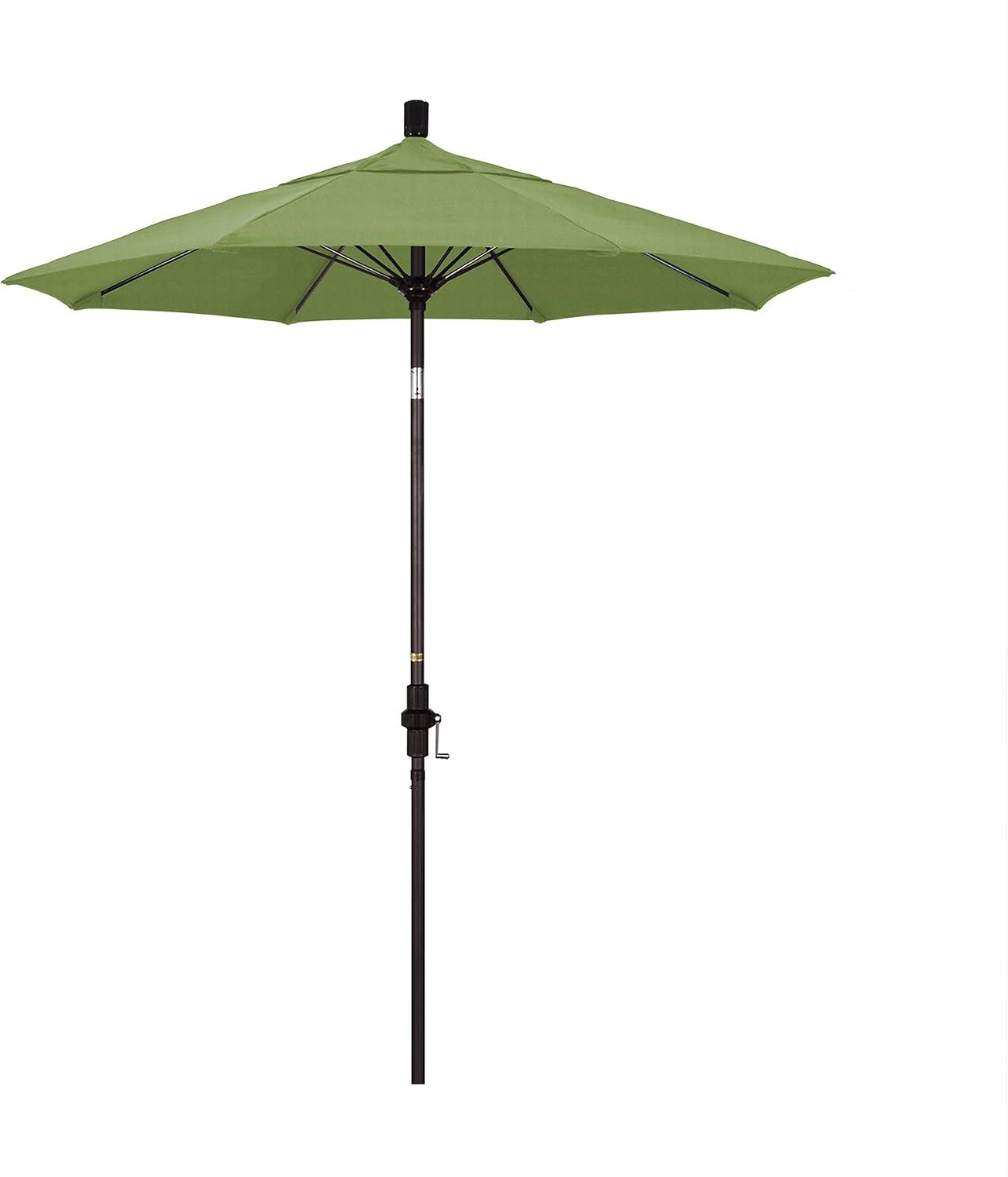 7.5-ft Green Sunbrella Aluminum Market Patio Umbrella with Bronze Finish