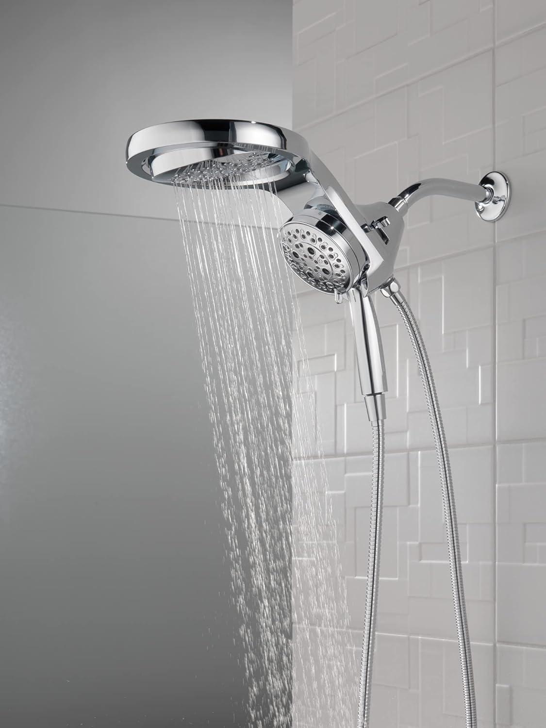 Hydrorain 5 Spray Dual Shower Head and Handheld Shower with Lumicoat and H2Okinetic 1.75 GPM