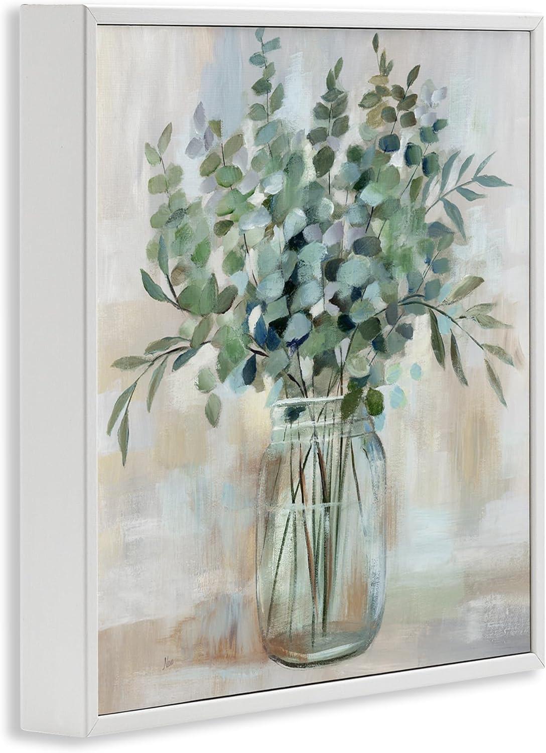 " Soothing Eucalyptus Flower Herb Arrangement Rustic Jar " by Nan Painting Print