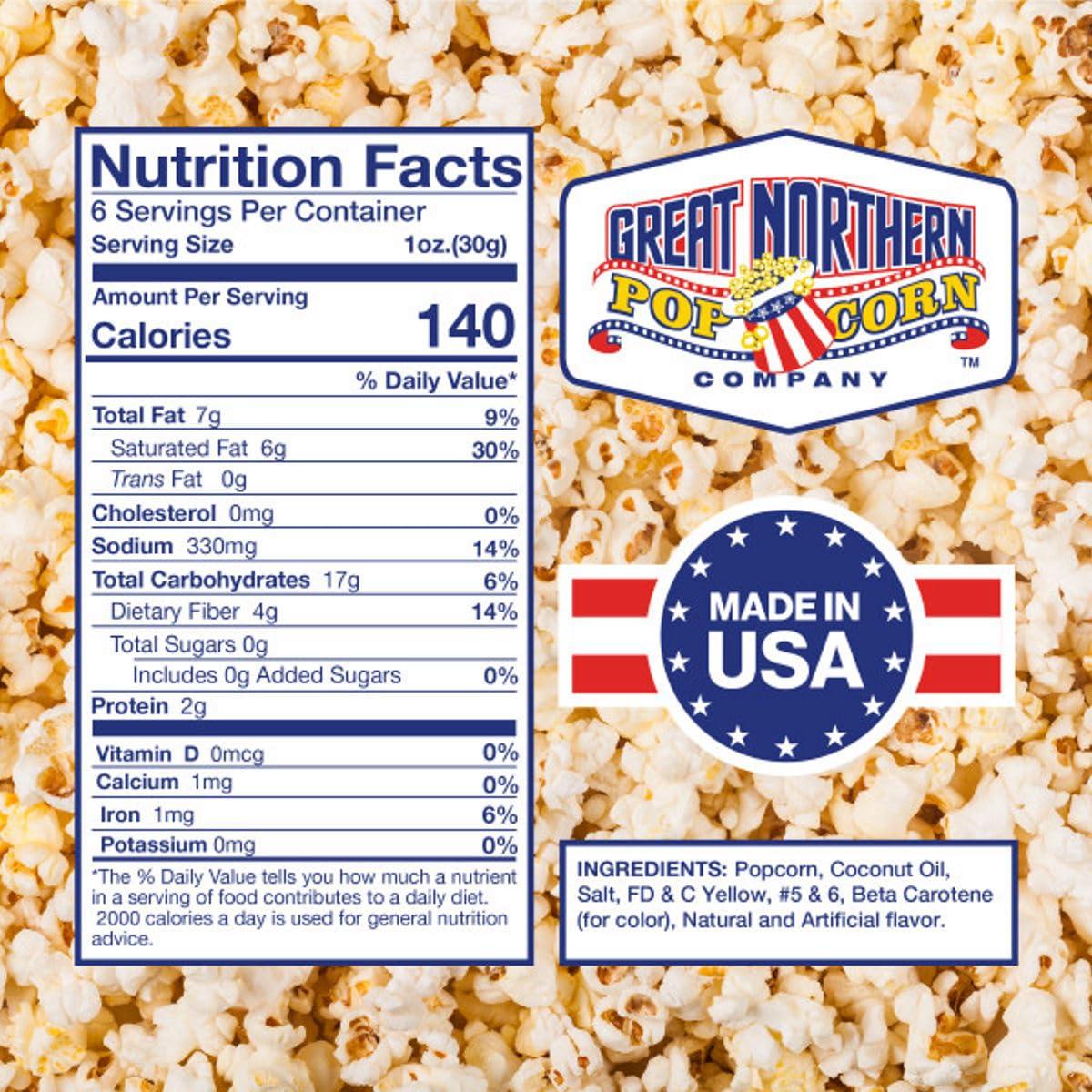 6 oz Popcorn Packs Pre-Measured, Movie Theater Style Packets for Popcorn Machines by Great Northern Popcorn (40 Case)