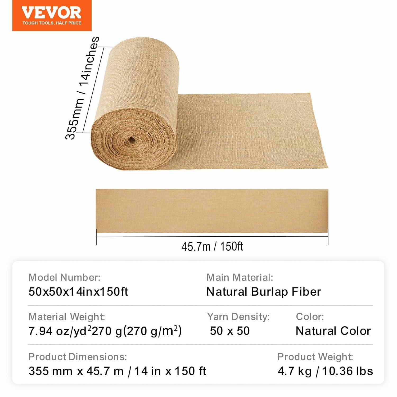 Natural Brown Burlap Canvas Outdoor Fabric Roll