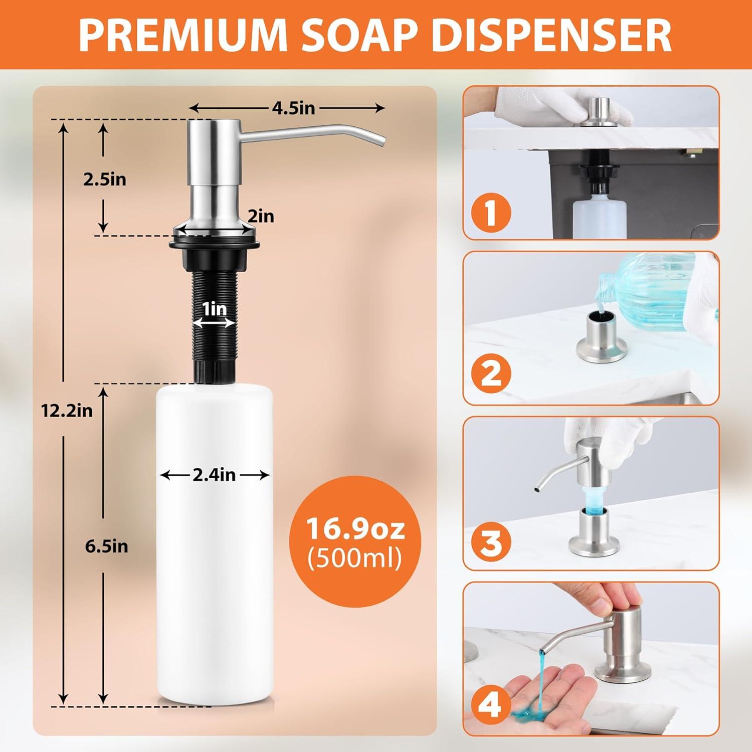 ARCORA Automatic Smart Mobile Motion Sensor Kitchen Sink Faucet with 3 Modes Pull-Down Sprayer AR7100301-MS