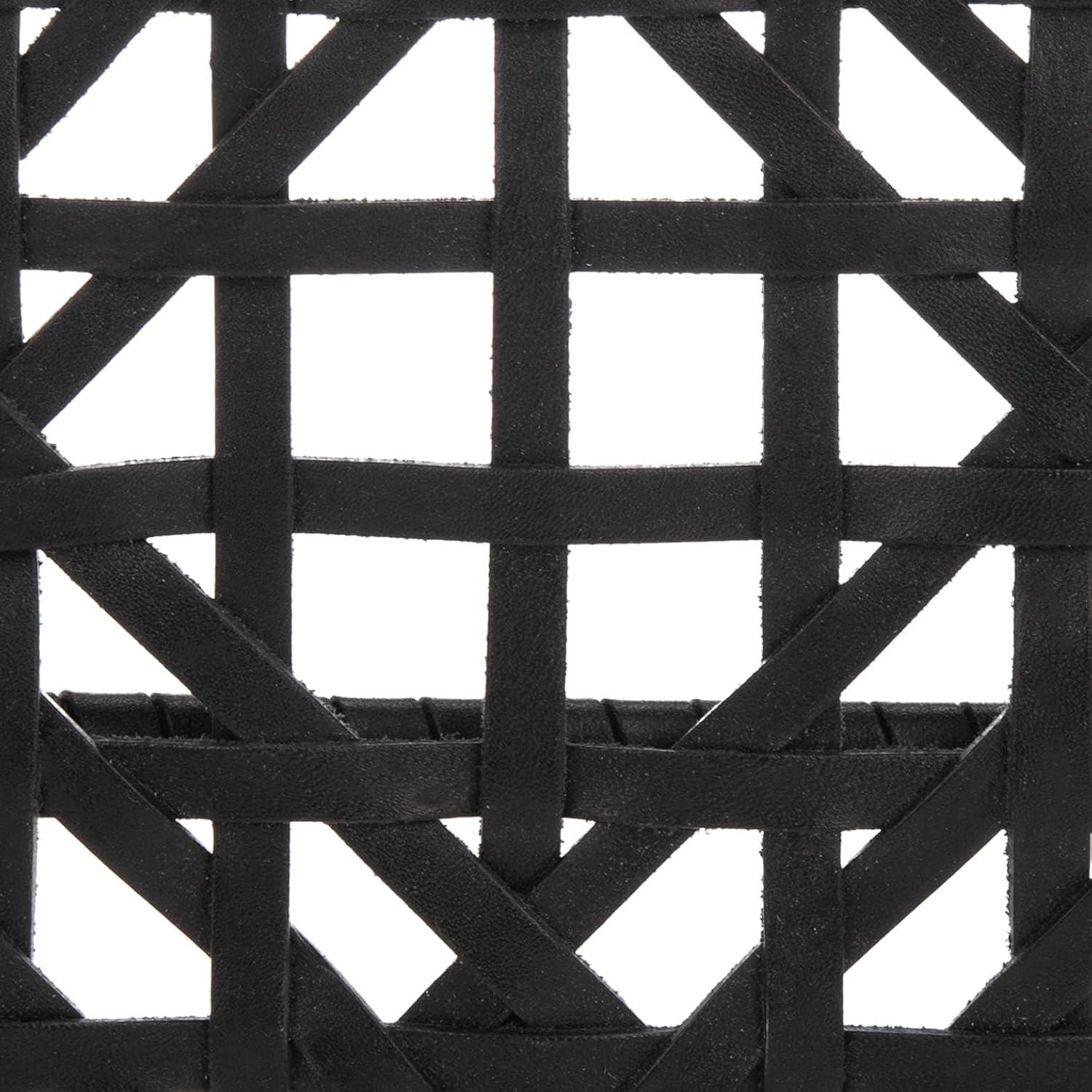 Munro Leather Woven Accent Chair - ACH1005 - Black - Safavieh