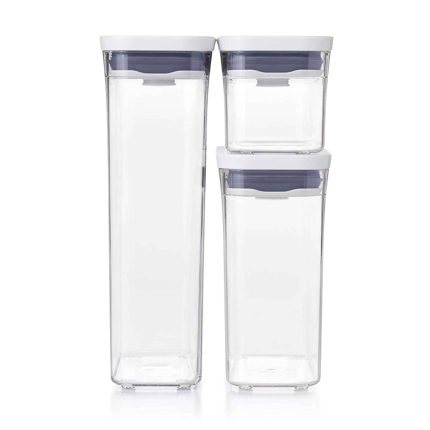 Clear BPA-Free Plastic 3-Piece POP Container Set for Kitchen Storage