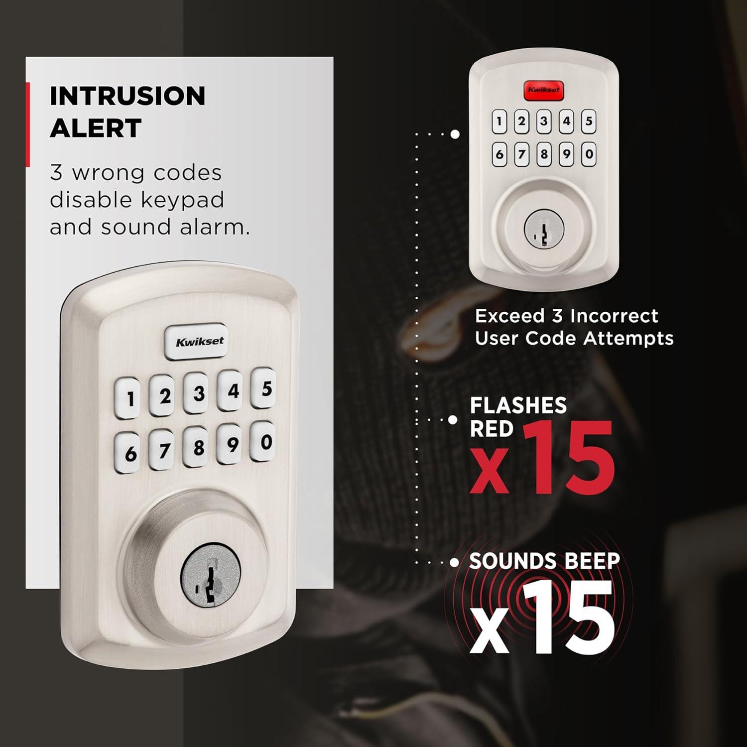 Satin Nickel Keypad Electronic Deadbolt Door Lock