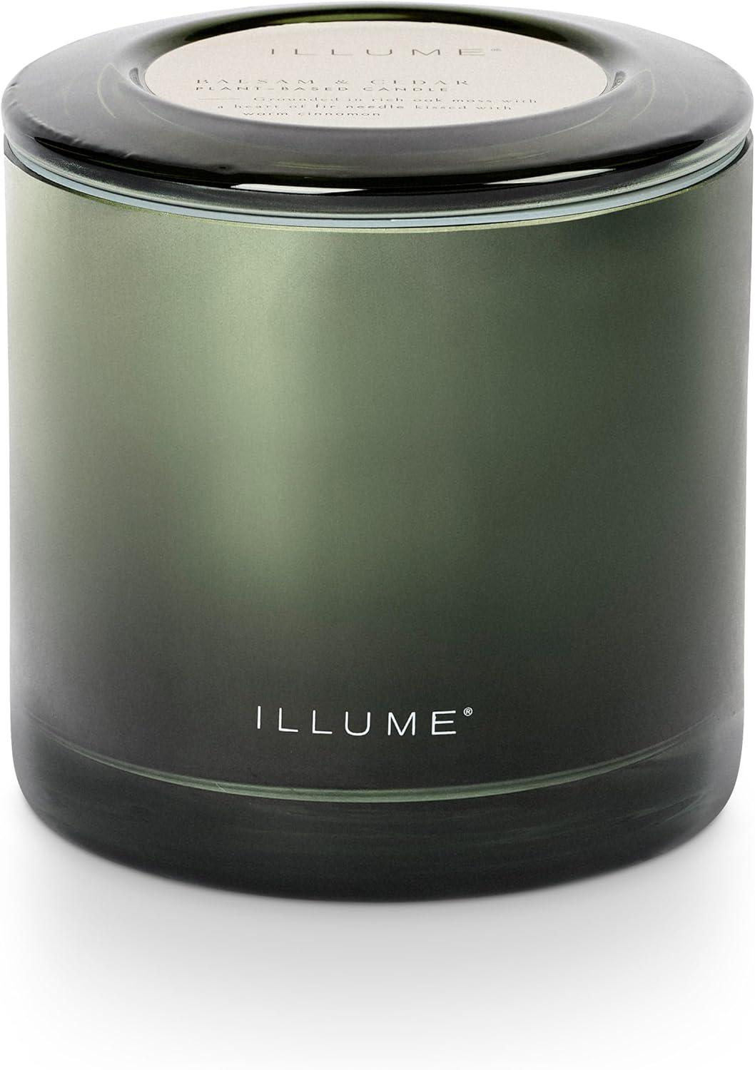 ILLUME Noble Holiday Balsam & Cedar Large Crackle Glass Candle