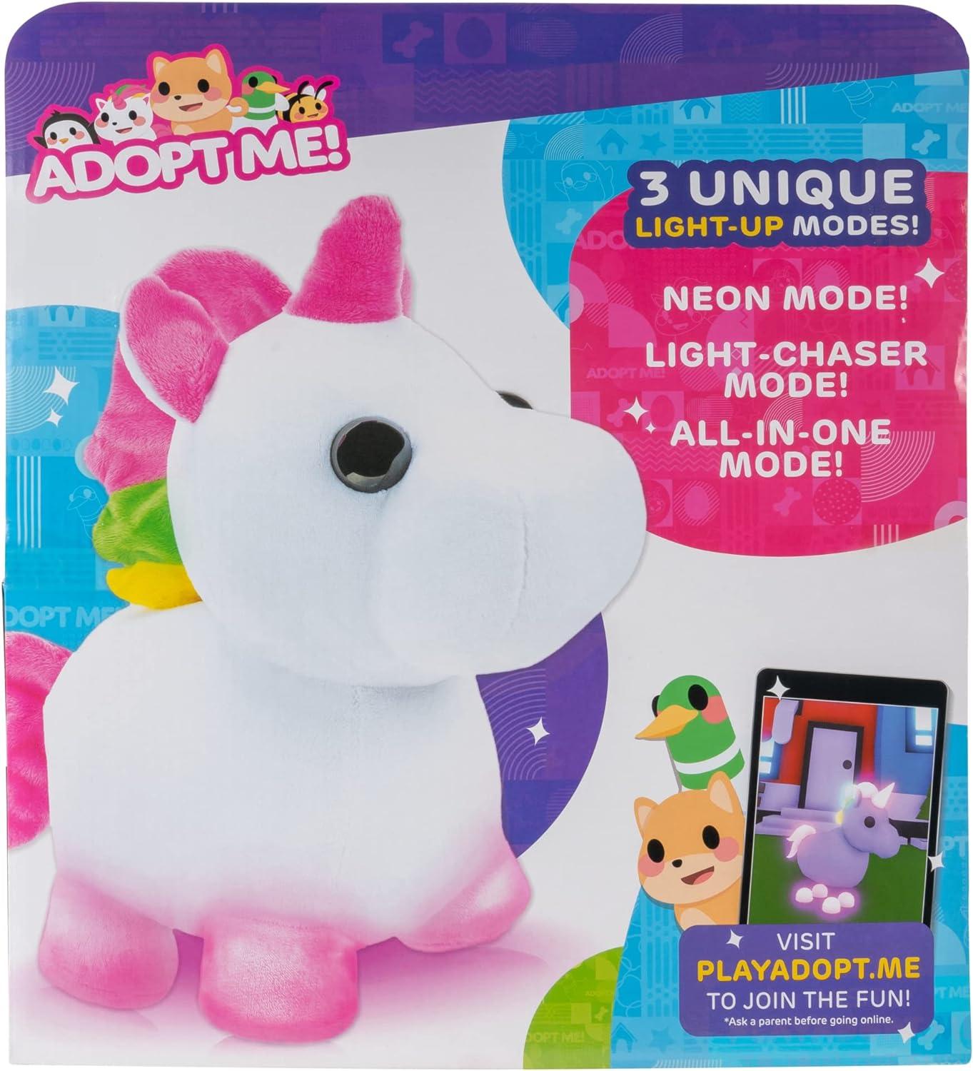 White and Pink Light-Up Plush Unicorn Toy