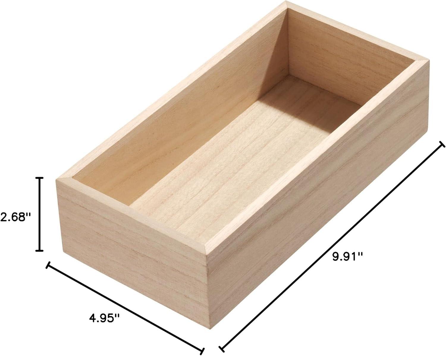 iDesign Renewable Wood Collection in Paulownia Wood Drawer Organizer Bin, 3.3" x 15" x 2.5"