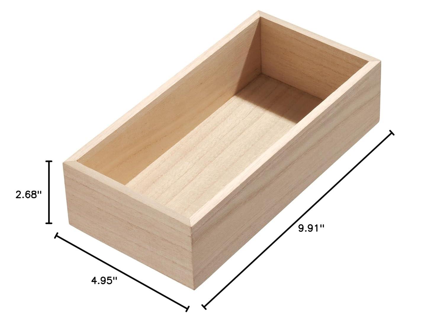 iDesign Renewable Wood Collection in Paulownia Wood Drawer Organizer Bin, 3.3" x 15" x 2.5"
