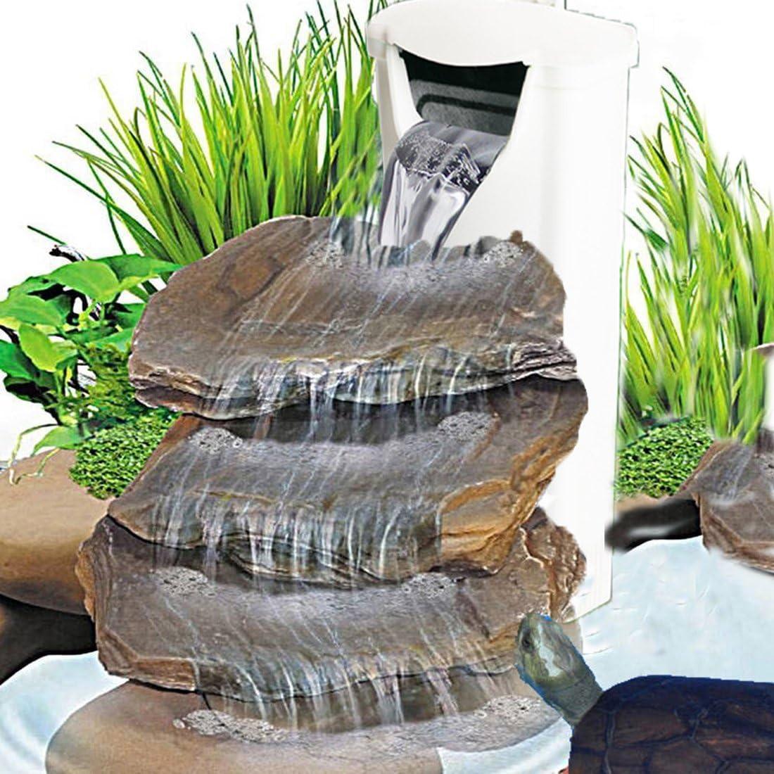 Aquarium Waterfall Filter Reptiles Turtle Filter for small tank 1-15 gallon, Low Level Water Clean Pump Internal Bio Media Water Filtration System for Fish Amphibian Cichlids Frog (Waterfall Filter)