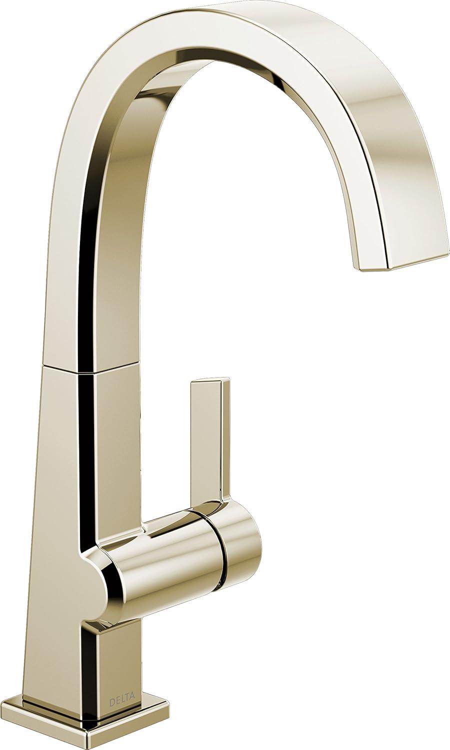 Sleek Nickel 12" Contemporary Bar Faucet with Pull-Out Spray