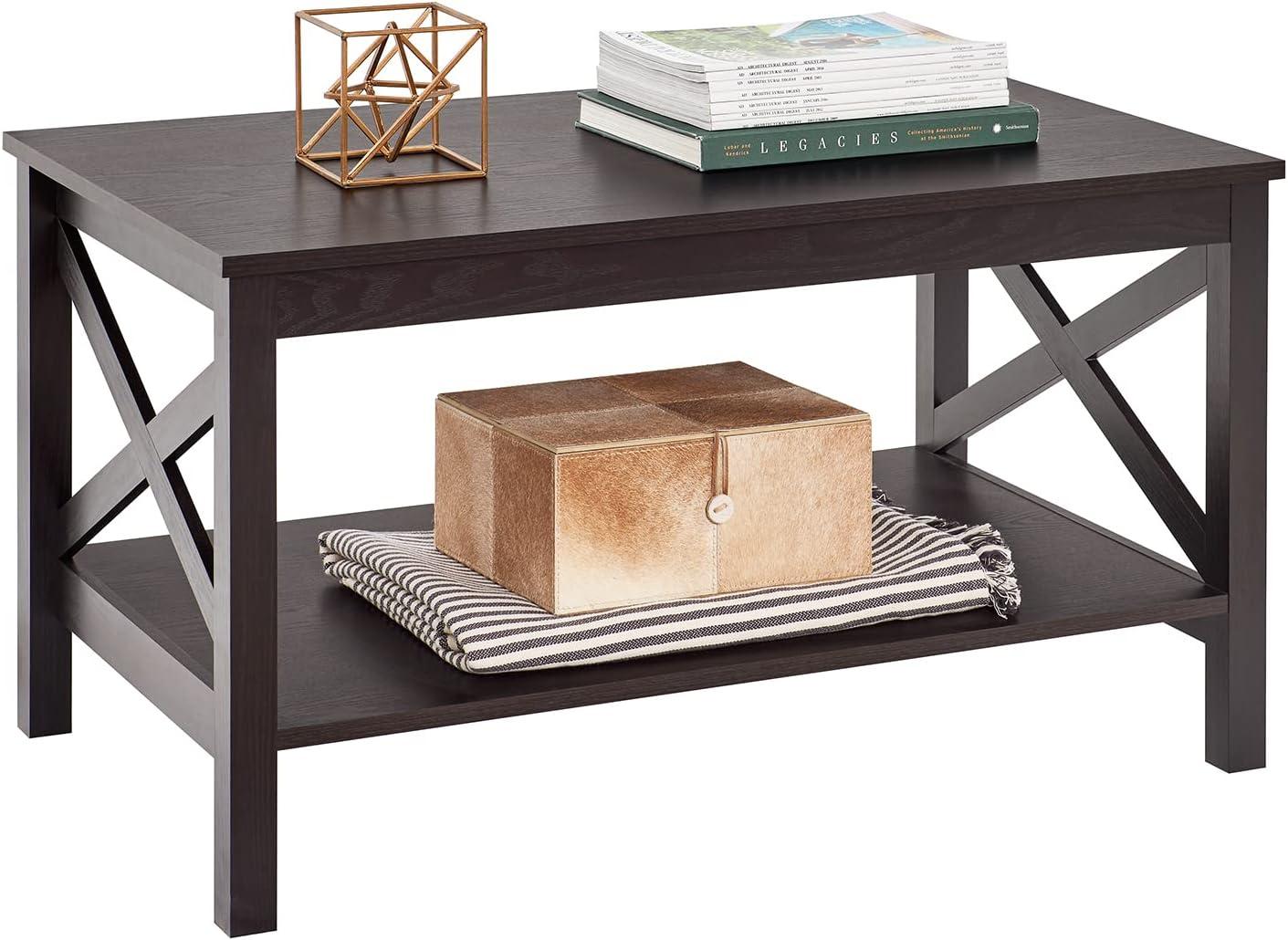 ClosetMaid X-Frame Furniture Two-Tier Coffee Table with Shelf