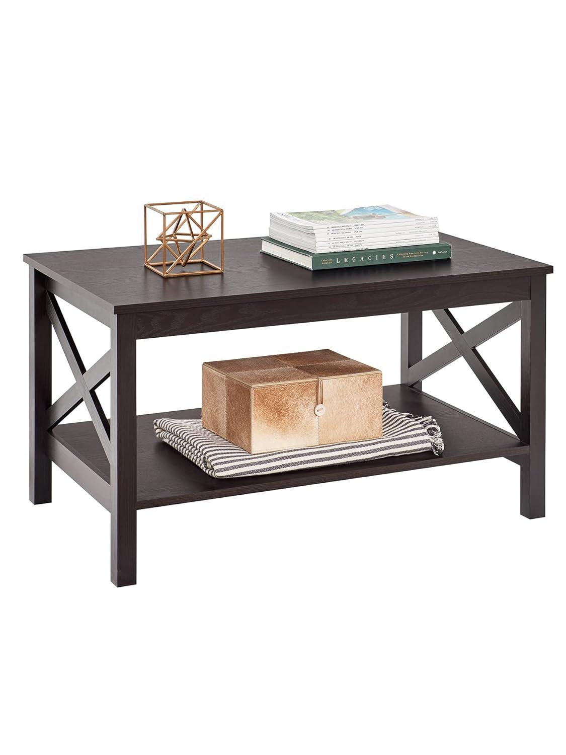 ClosetMaid X-Frame Furniture Two-Tier Coffee Table with Shelf