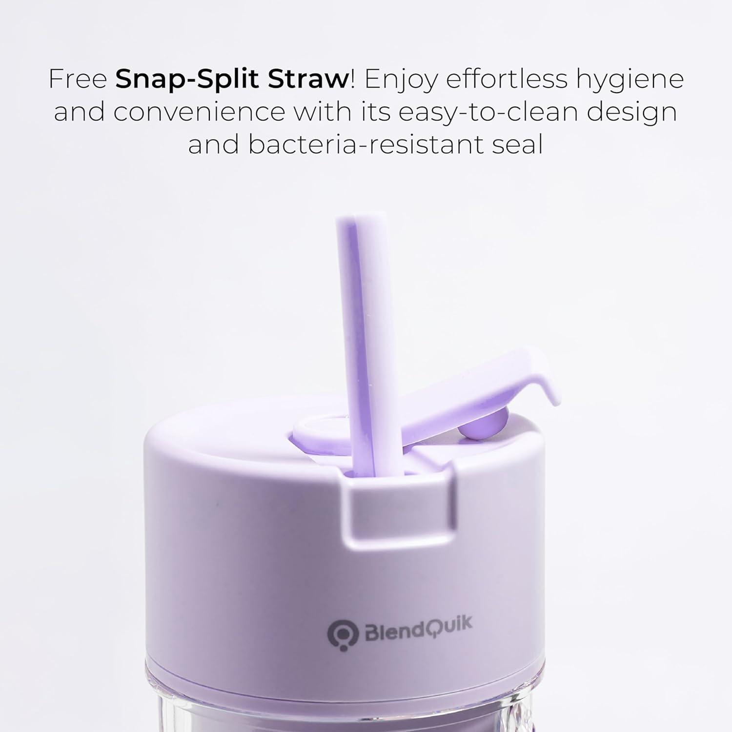 Personal Portable Blender For Shakes & Smoothies, Leakproof & Stylish Portable Mason Jar Shaker, Rechargeable Mini Blender with 10-Blade Blending System 14oz, Purple