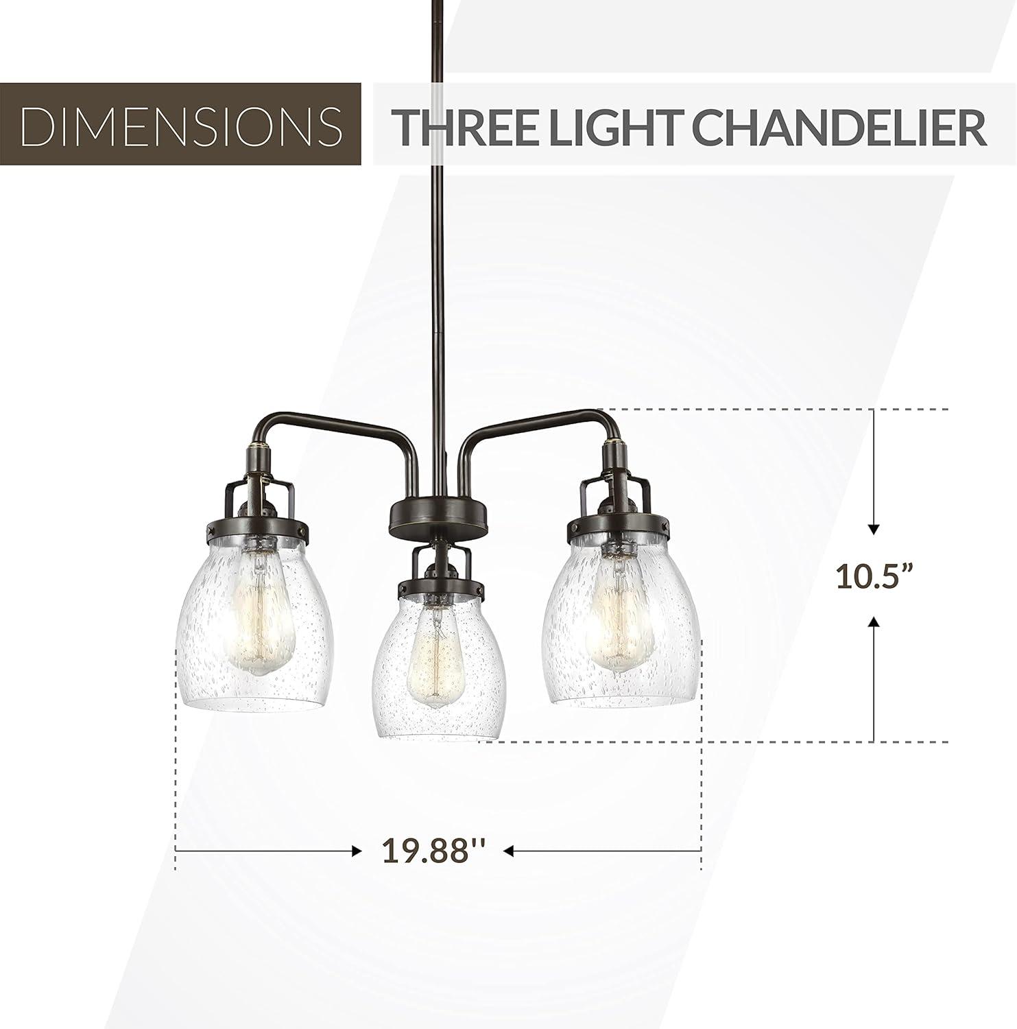Generation Lighting 3114503EN7-710 Belton Three - Light Chandelier Hanging Modern Fixture, Bronze