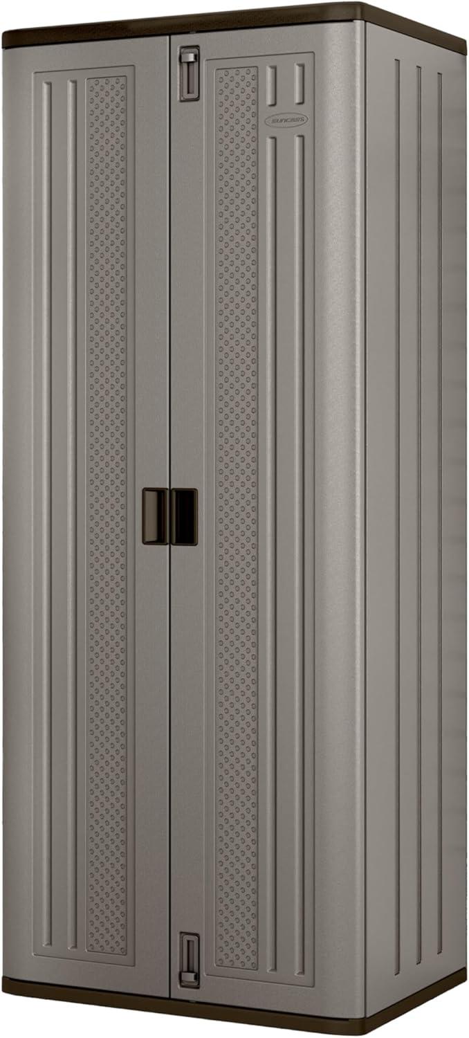 Suncast 3-Shelf Resin Base Garage Cabinet Locker, Gray