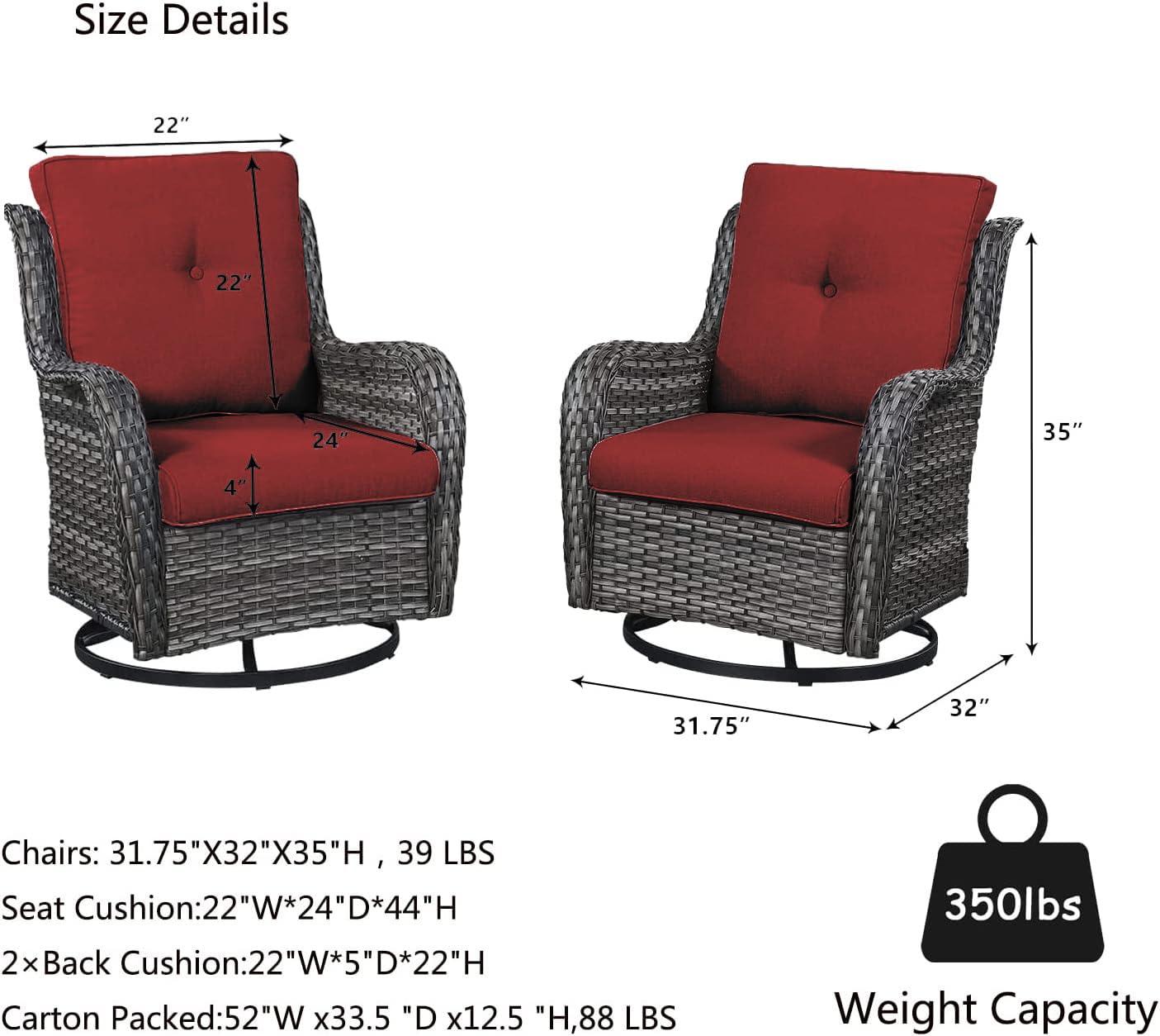 Carolina Outdoor Wicker Swivel Glide Chair with Cushions