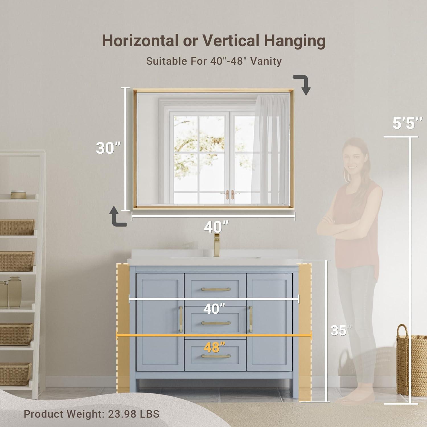 Decorative Wall Mirror Beveled Design, Bathroom Vanity Mirror Accent Mirror Finish