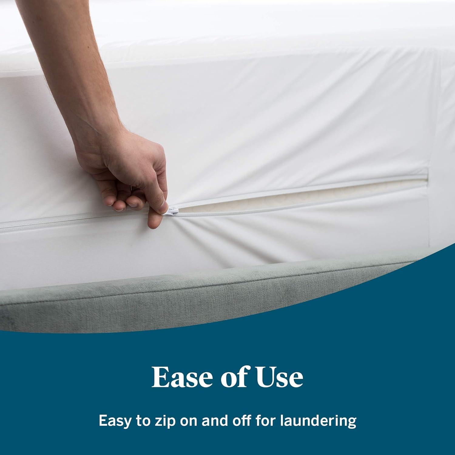 Lucid Waterproof Encasement Zippered Mattress Protector, Twin